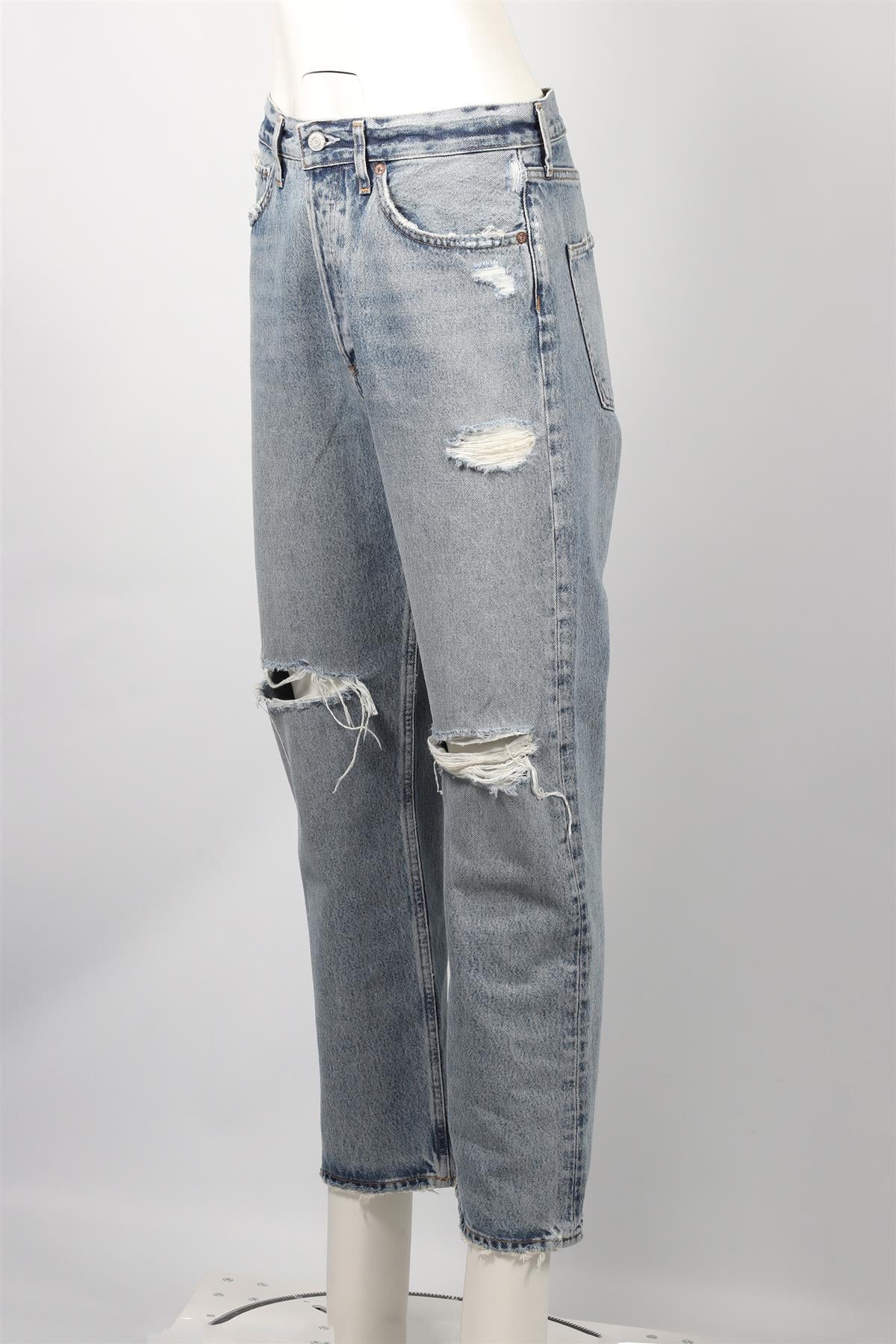 AGOLDE BLUE HIGH RISE STRAIGHT LEG JEANS W27 UK 8-10 - Image 3