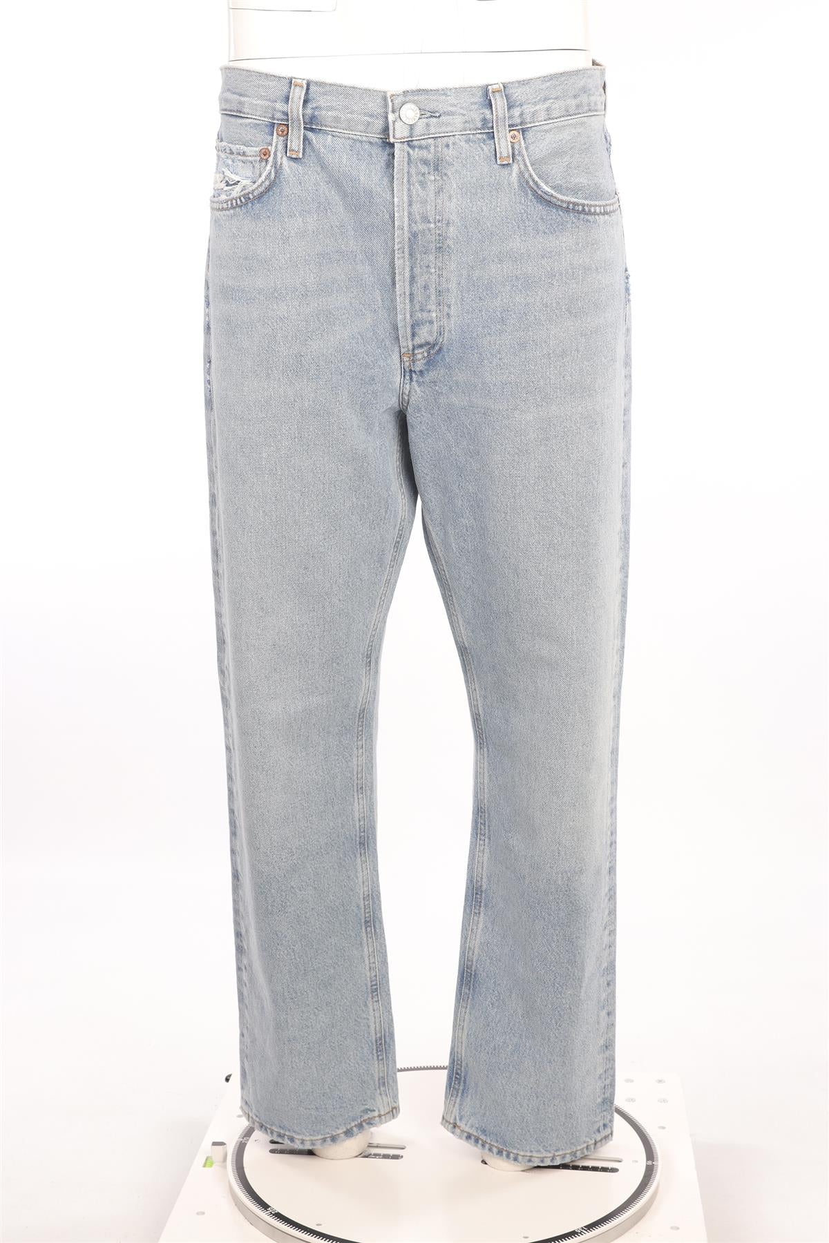AGOLDE BLUE HIGH RISE STRAIGHT LEG JEANS W29 UK 10-12 - Image 2