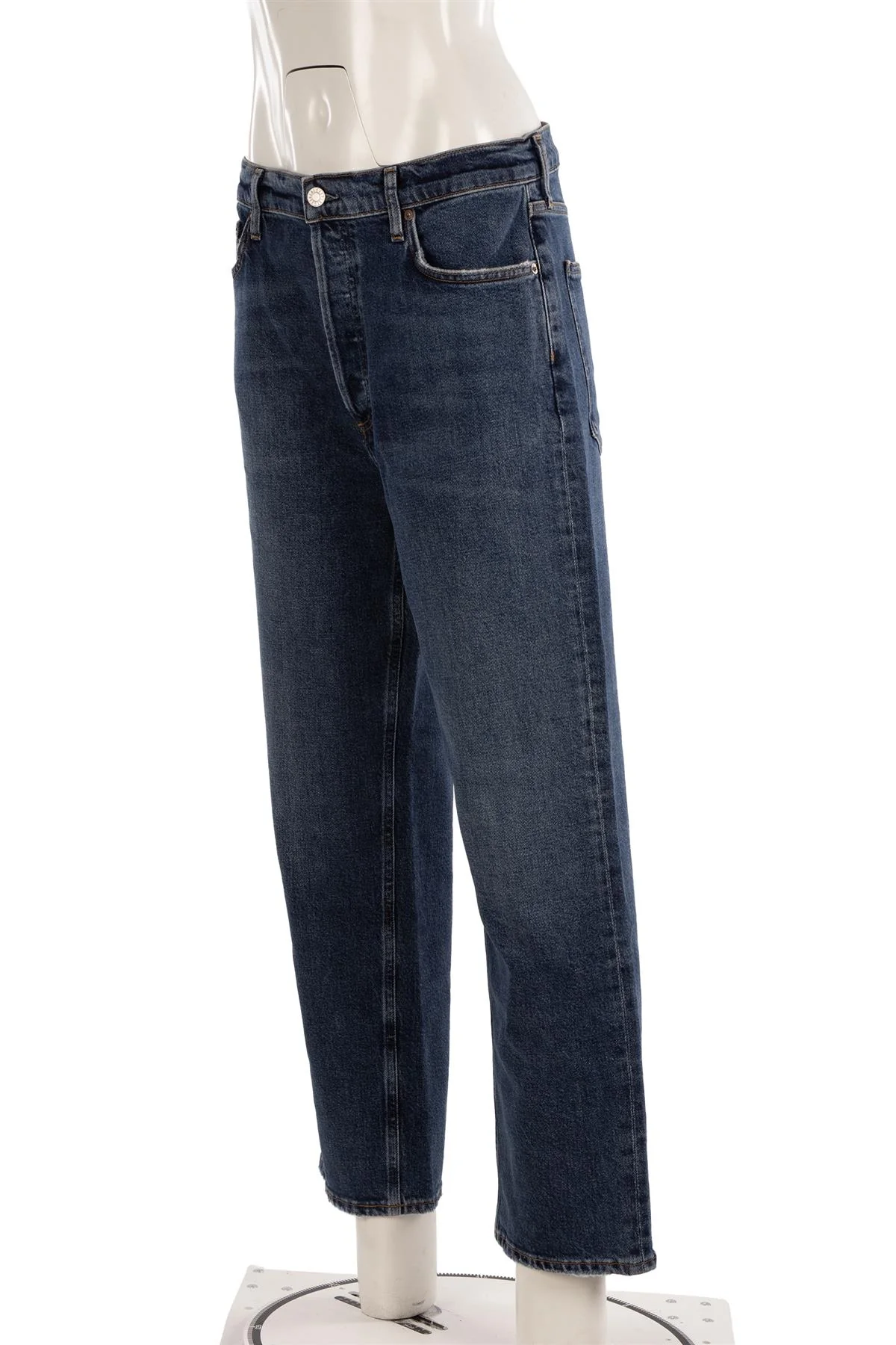 AGOLDE BLUE HIGH RISE STRAIGHT LEG JEANS W30 UK 12 - Image 2
