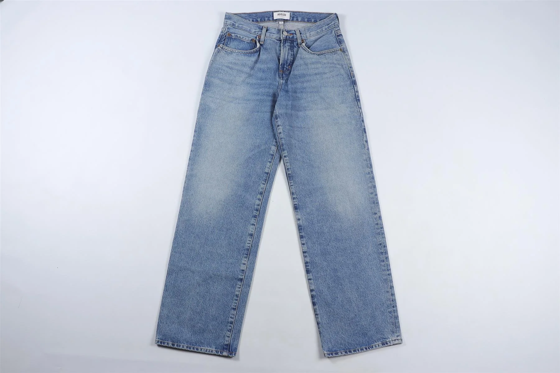AGOLDE BLUE HIGH RISE WIDE LEG JEANS W23 UK 4 - Image 2