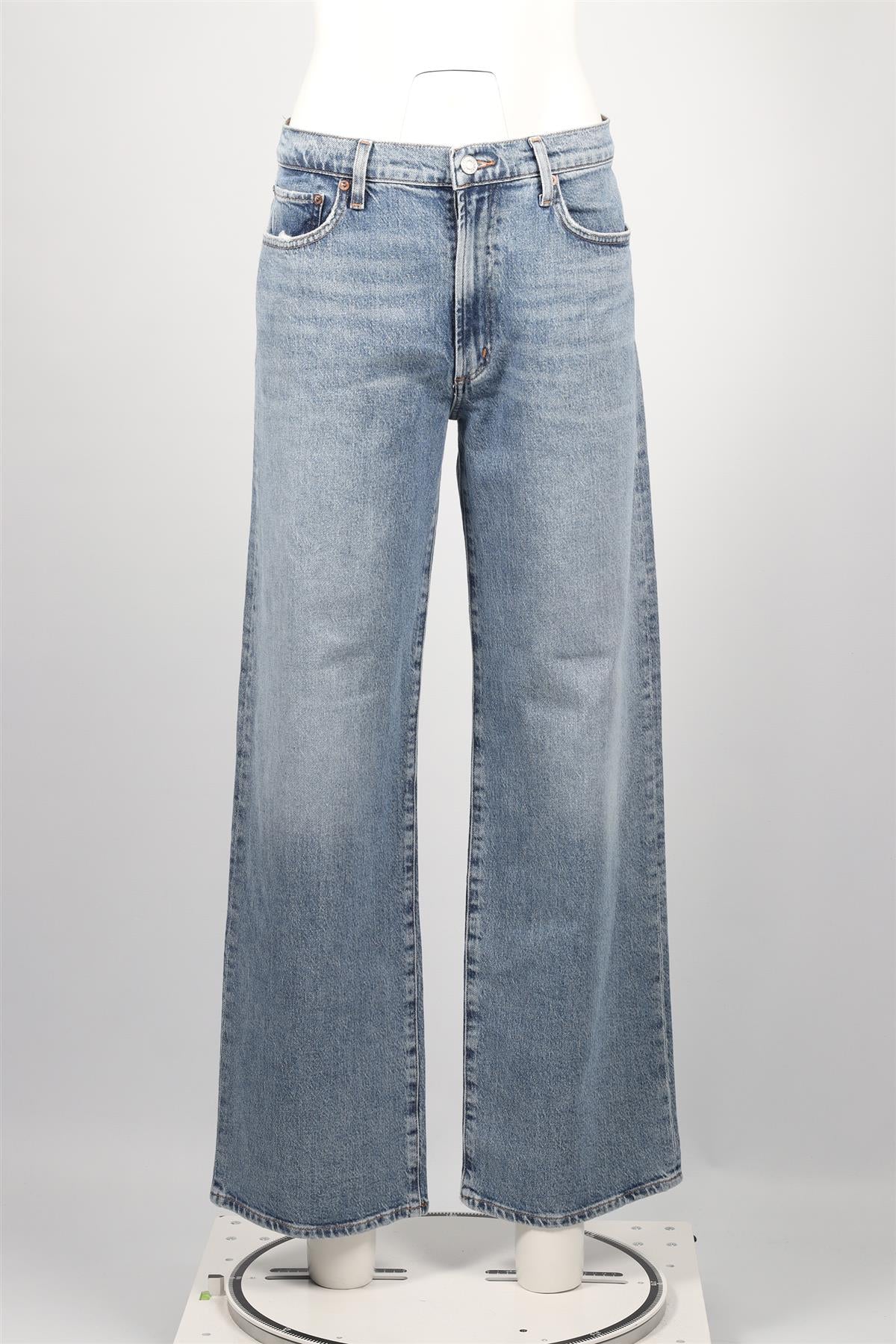 AGOLDE BLUE MID RISE STRAIGHT LEG JEANS W30 UK 12 - Image 2