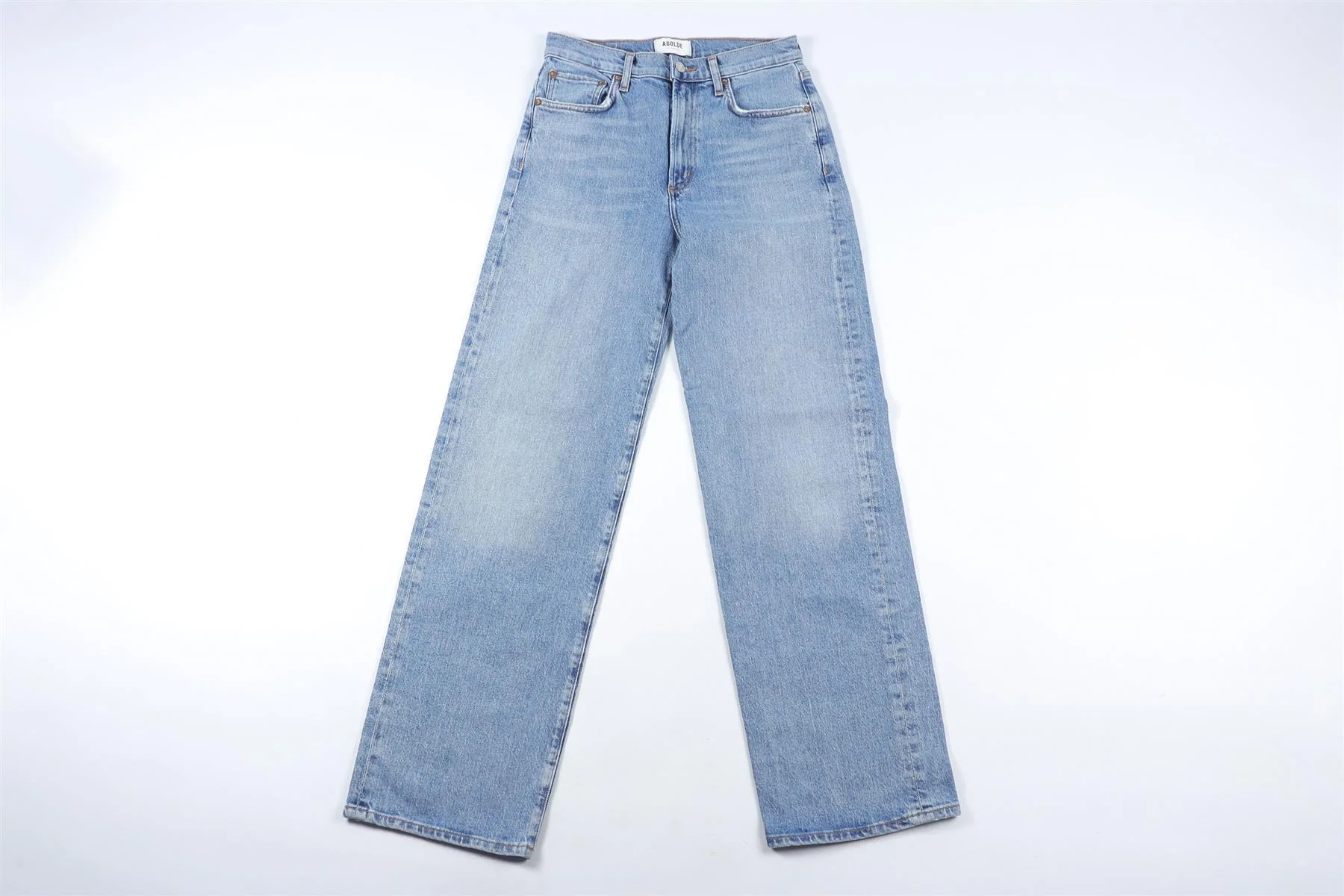 AGOLDE BLUE STRAIGHT LEG JEANS W24 UK 6 - Image 2