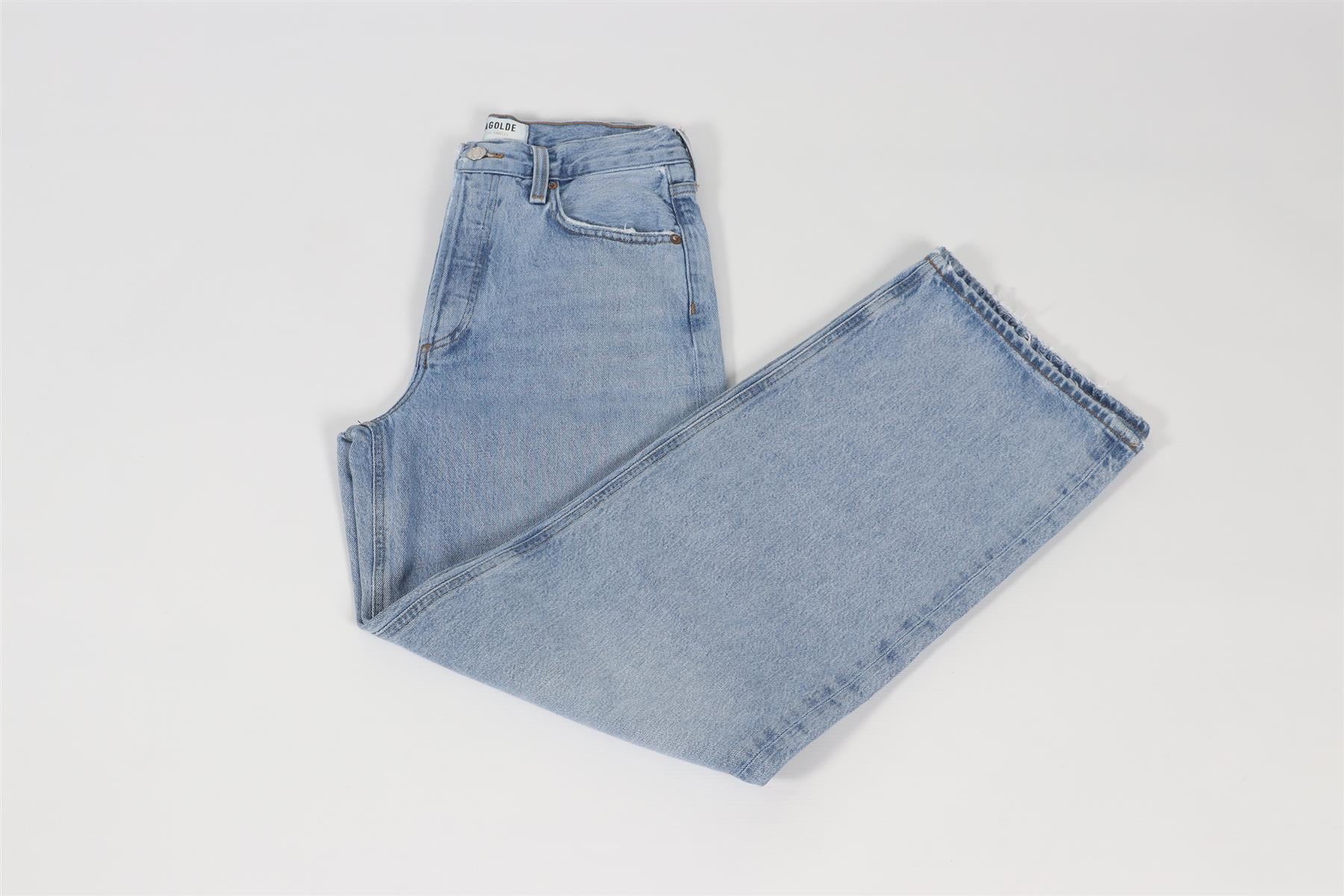AGOLDE BLUE WIDE LEG JEANS W 24 UK 6 - Image 2