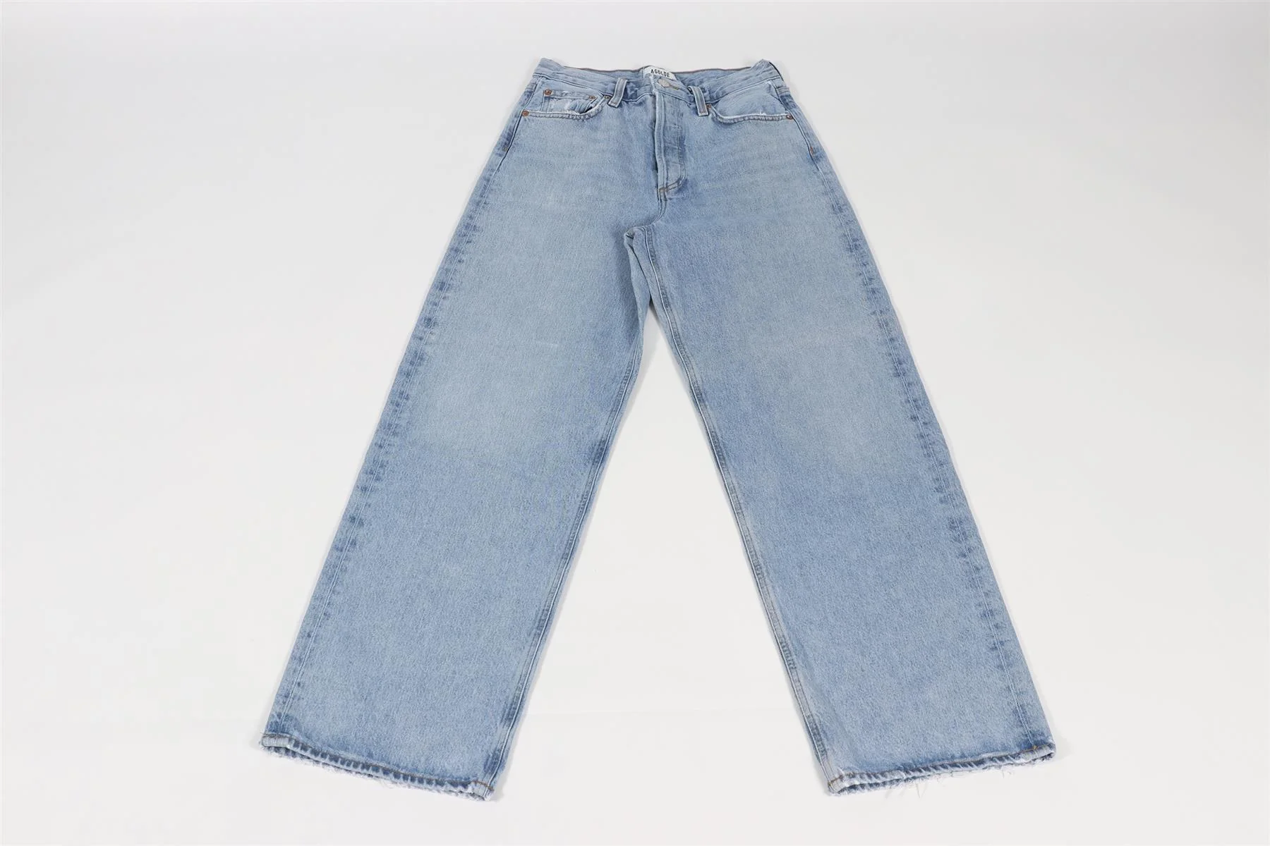 AGOLDE BLUE WIDE LEG JEANS W 24 UK 6 - Image 3