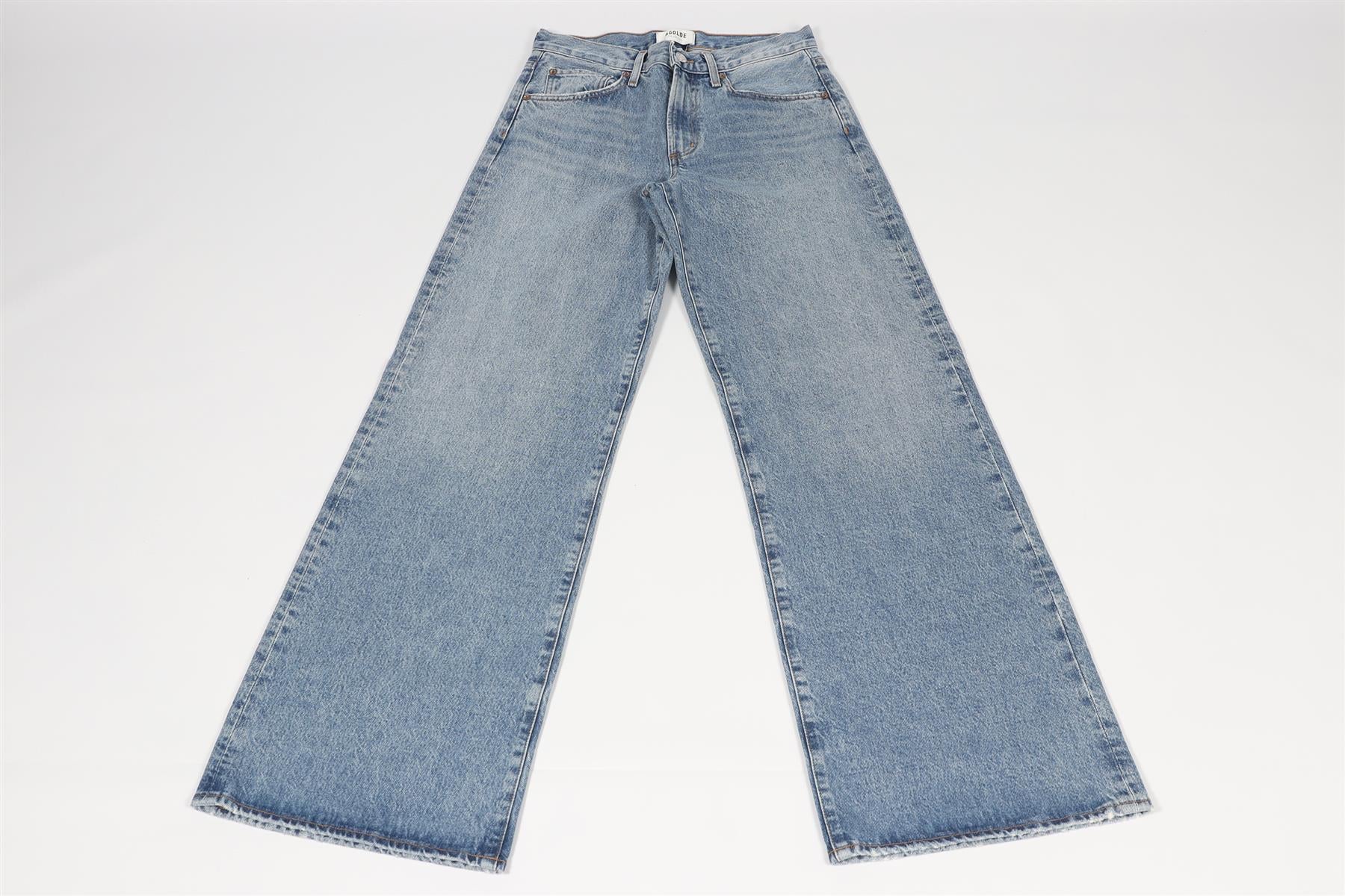 AGOLDE BLUE WIDE LEG JEANS W 24 UK 6 - Image 3