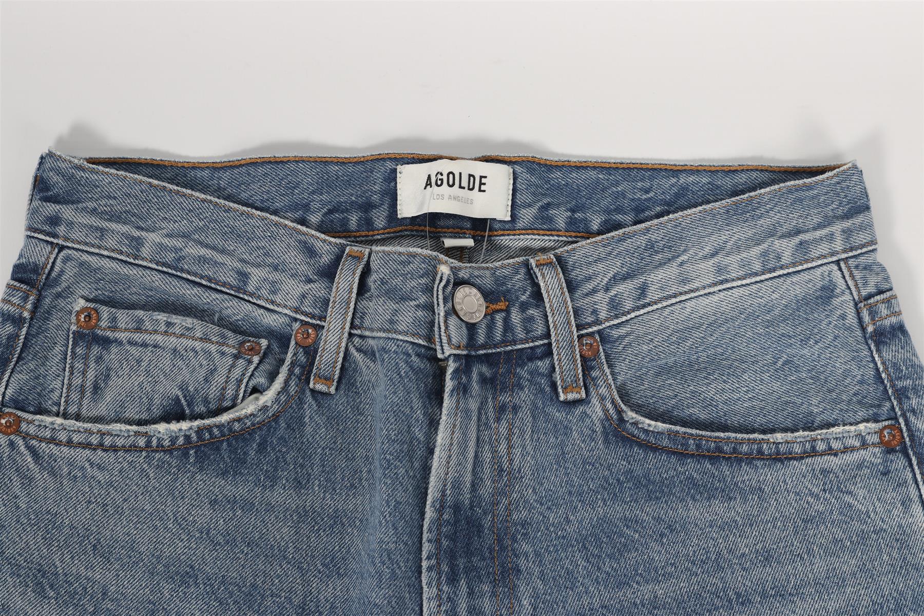AGOLDE BLUE WIDE LEG JEANS W 24 UK 6 - Image 4
