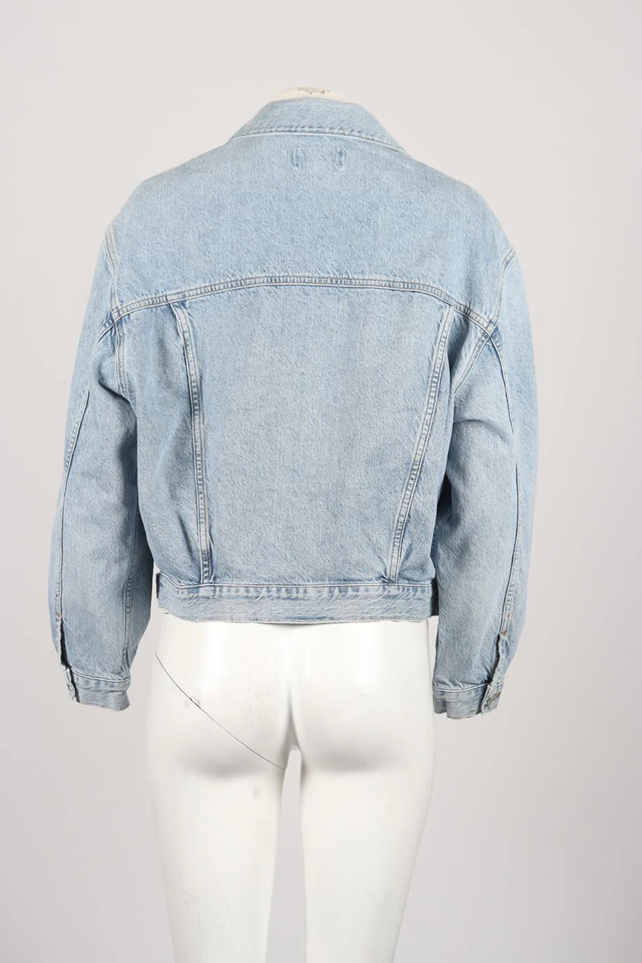 AGOLDE DISTRESSED DENIM JACKET SMALL - Image 4