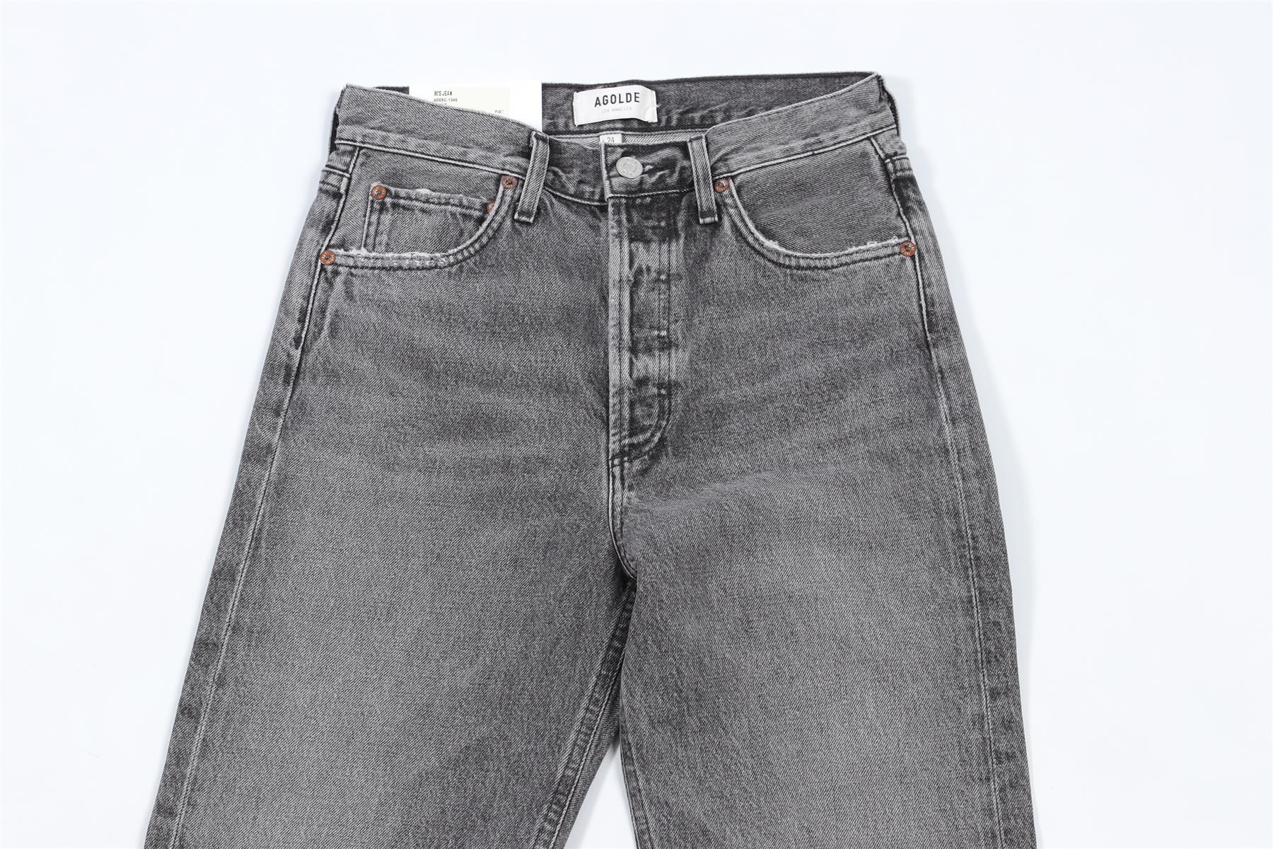 AGOLDE GREY HIGH RISE STRAIGHT LEG JEANS W24 UK 6 - Image 3