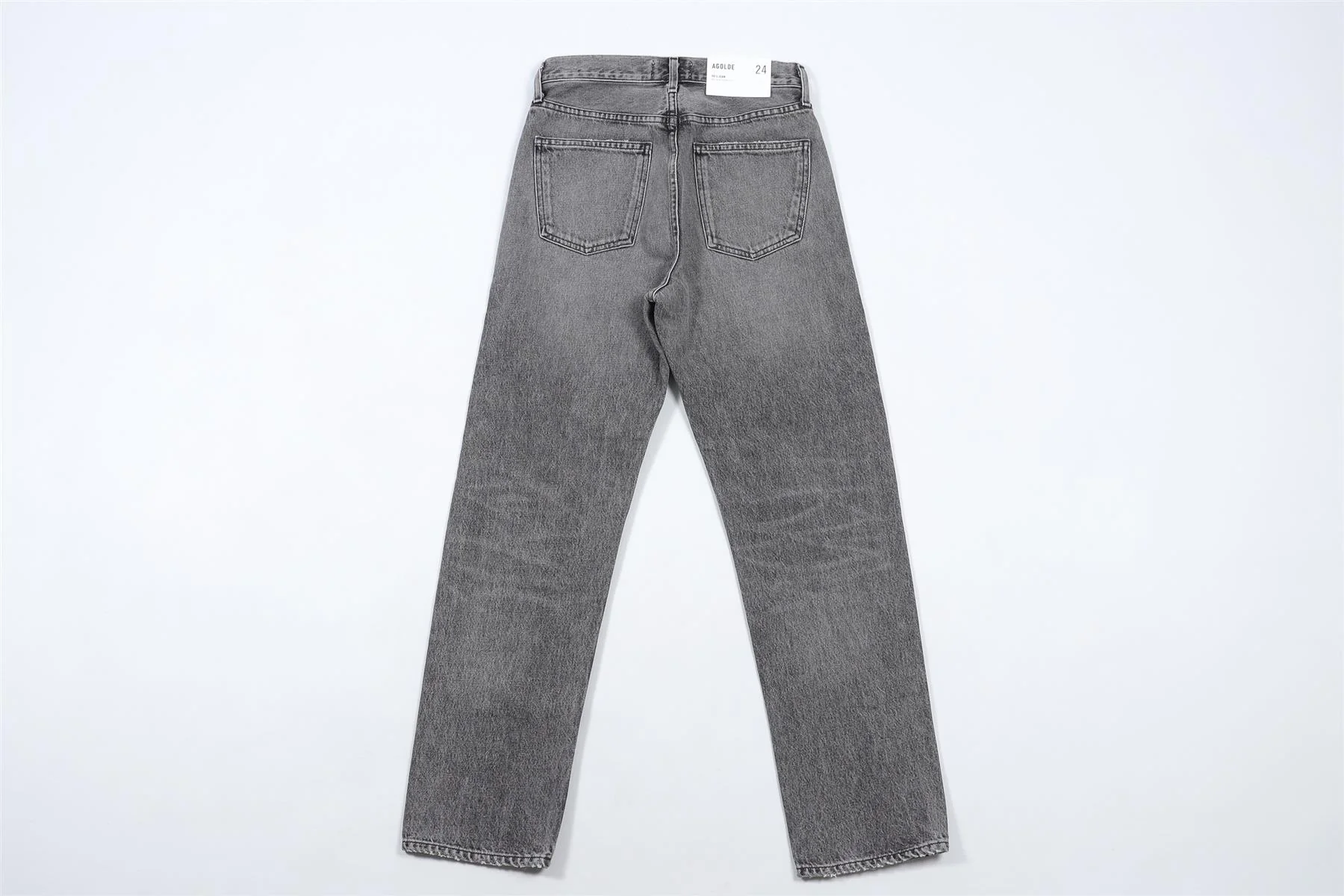 AGOLDE GREY HIGH RISE STRAIGHT LEG JEANS W24 UK 6 - Image 4
