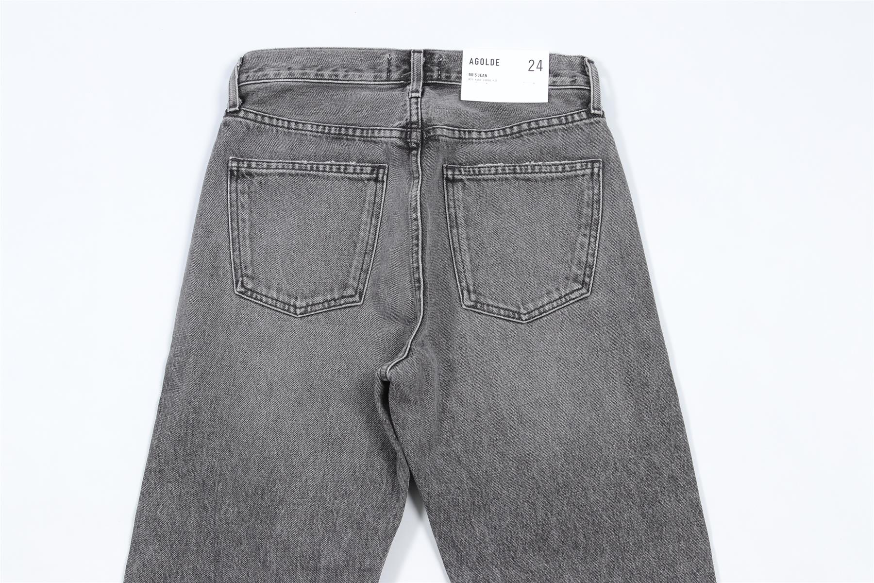 AGOLDE GREY HIGH RISE STRAIGHT LEG JEANS W24 UK 6 - Image 5