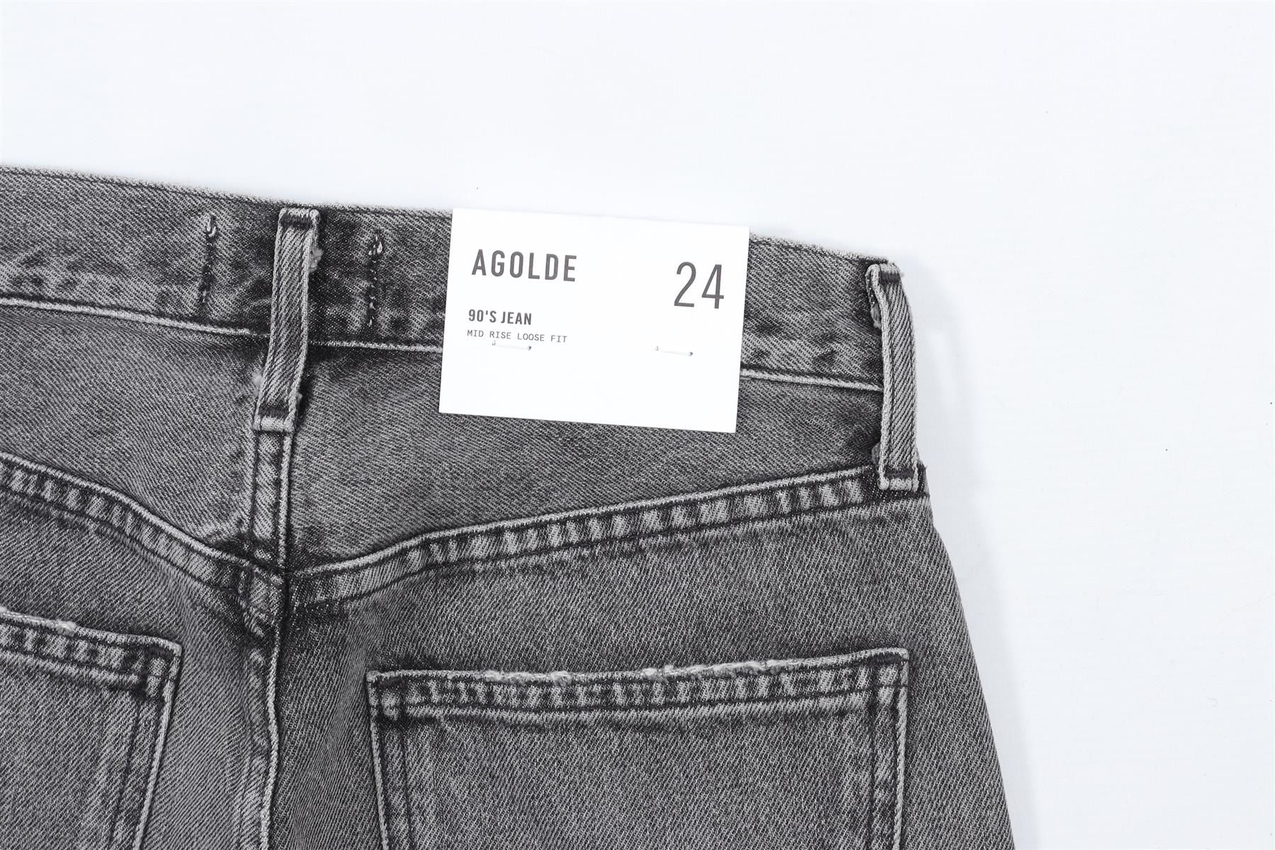 AGOLDE GREY HIGH RISE STRAIGHT LEG JEANS W24 UK 6 - Image 6