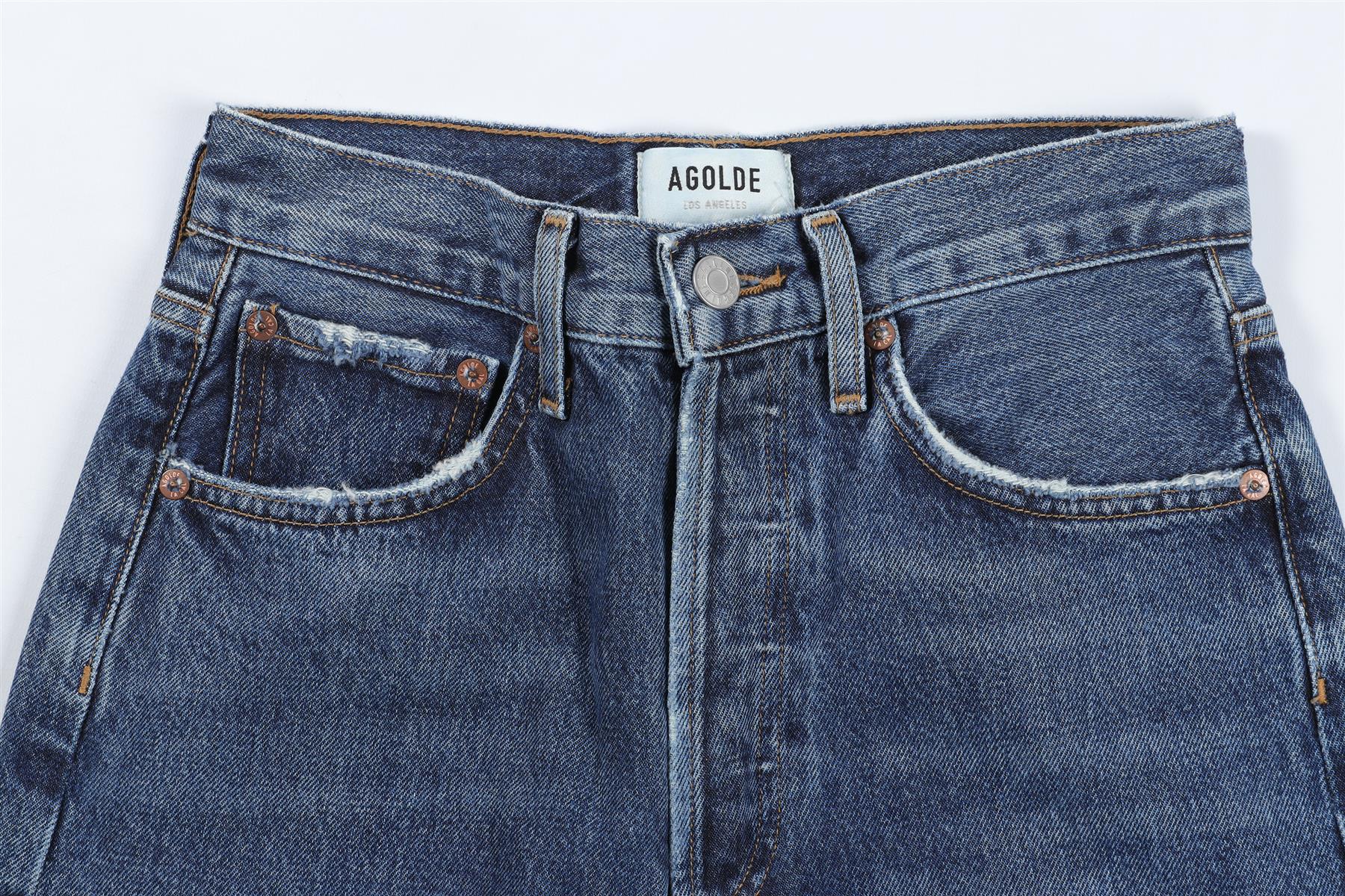 AGOLDE NAVY HIGH RISE WIDE LEG JEANS W23 UK 4 - Image 3
