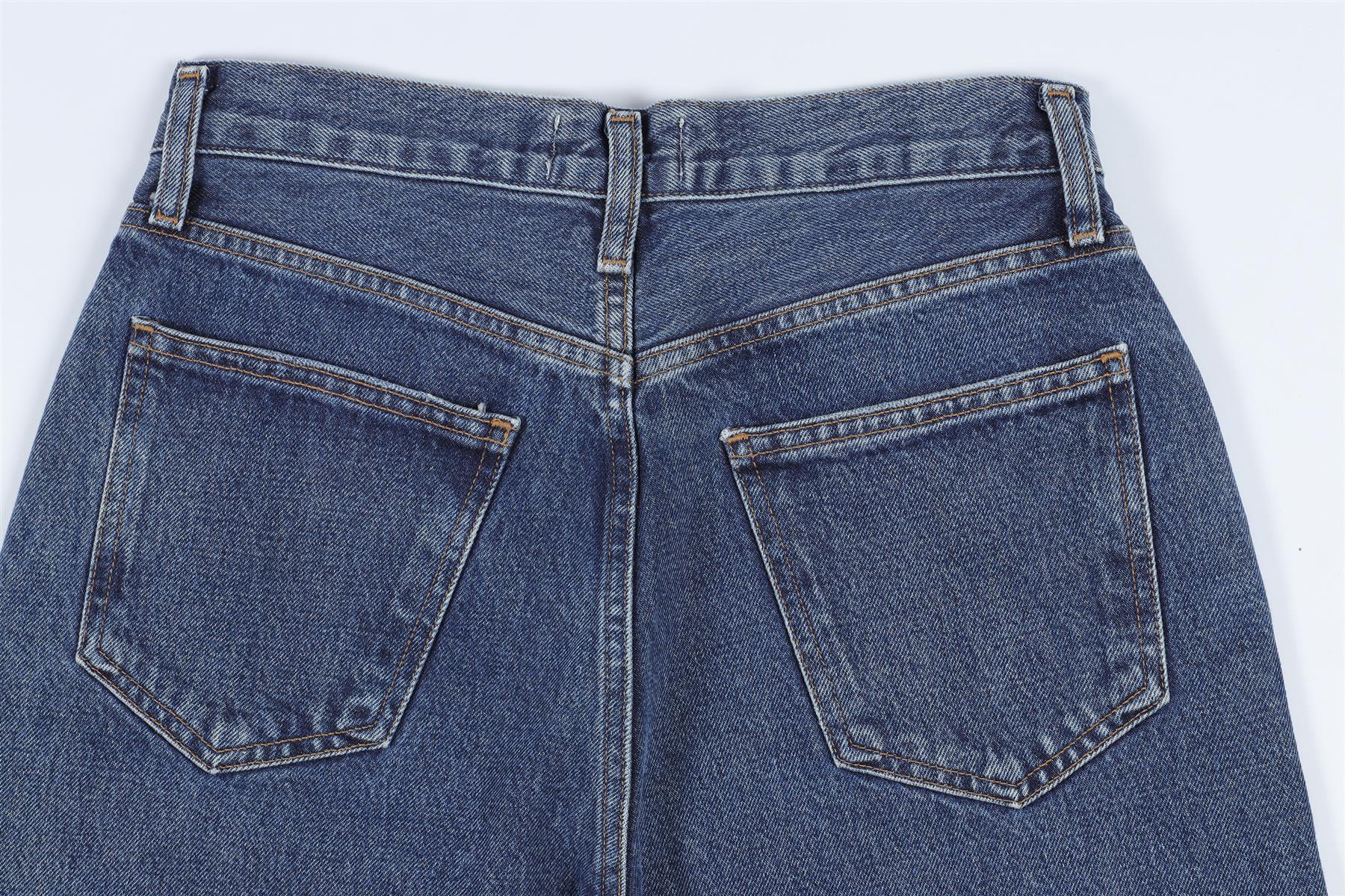 AGOLDE NAVY HIGH RISE WIDE LEG JEANS W24 UK 6 - Image 5