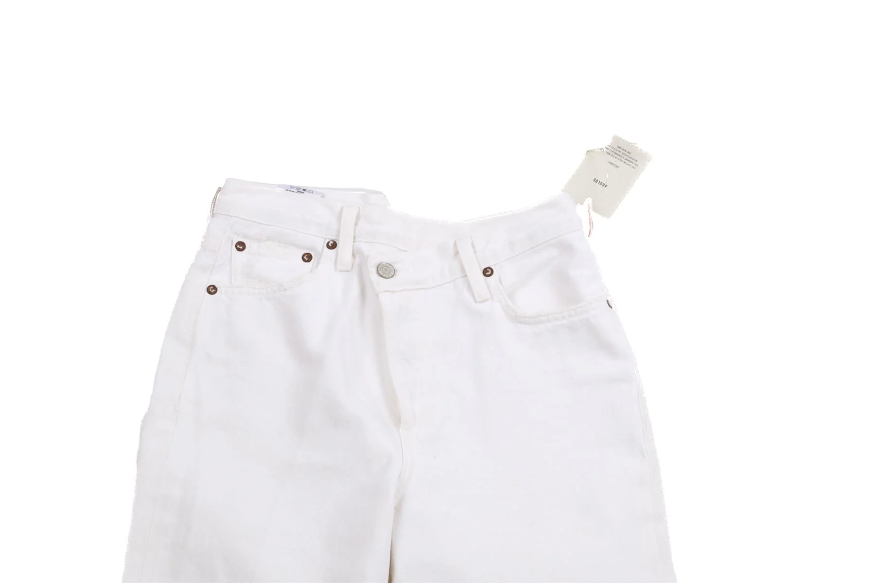 AGOLDE WHITE HIGH RISE STRAIGHT LEG JEANS W25 UK 6-8 - Image 3