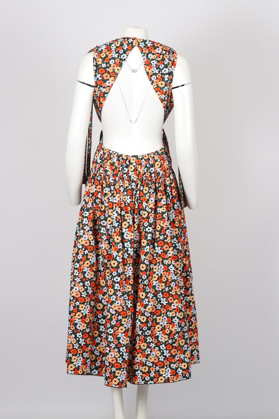AGUA BENDITA FLORAL COTTON MIDI DRESS LARGE - Image 4
