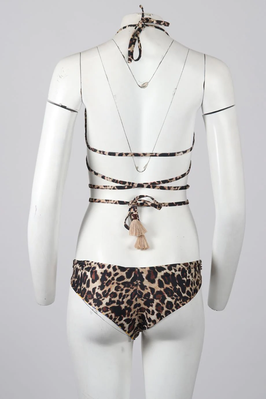 AGUA BENDITA LEOPARD PRINT TRIANGLE BIKINI MEDIUM - Image 4
