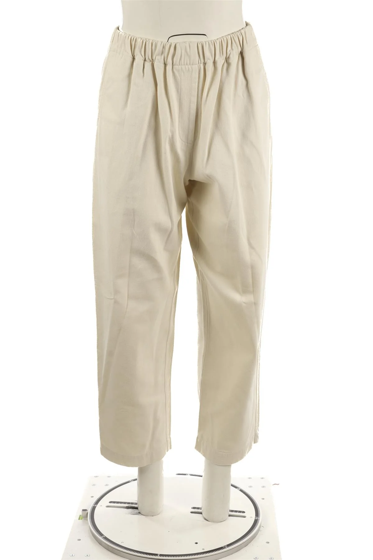 AIME CREAM COTTON STRAIGHT LEG PANTS FR 34 UK 6 - Image 2