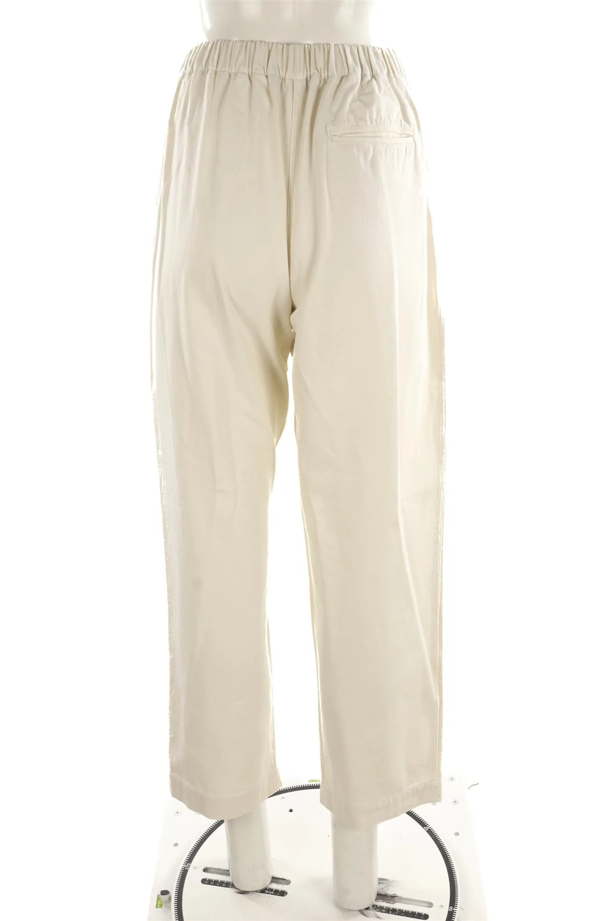 AIME CREAM COTTON STRAIGHT LEG PANTS FR 34 UK 6 - Image 4