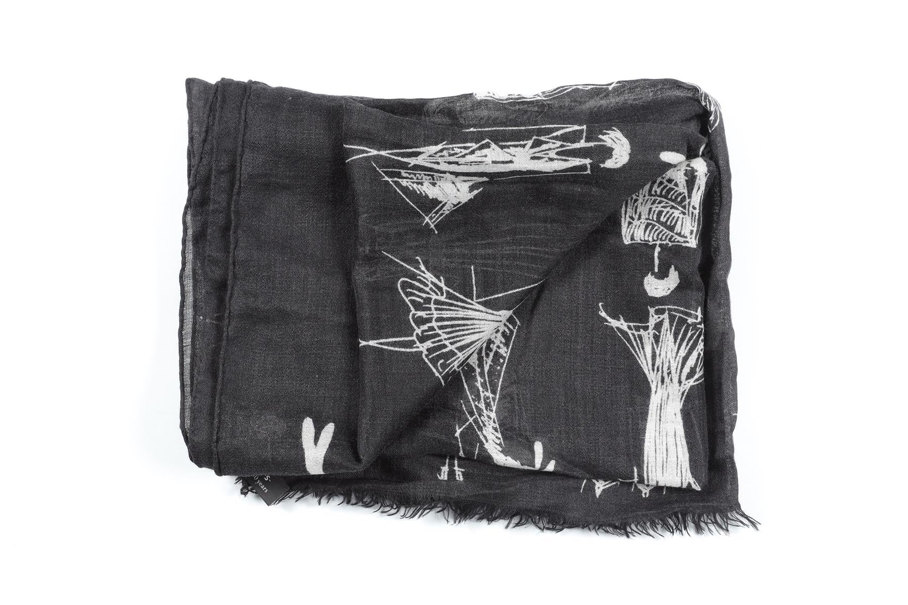 AKRIS BLACK CASHMERE SCARF - Image 5