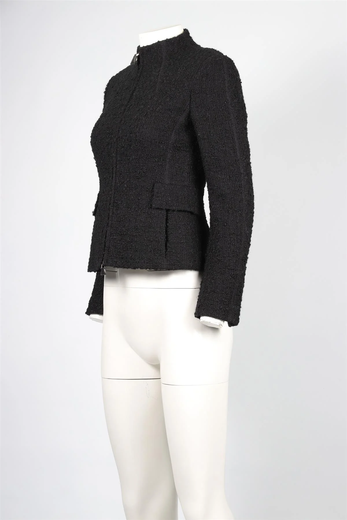 AKRIS BLACK WOOL JACKET FR 38 UK 10 - Image 3