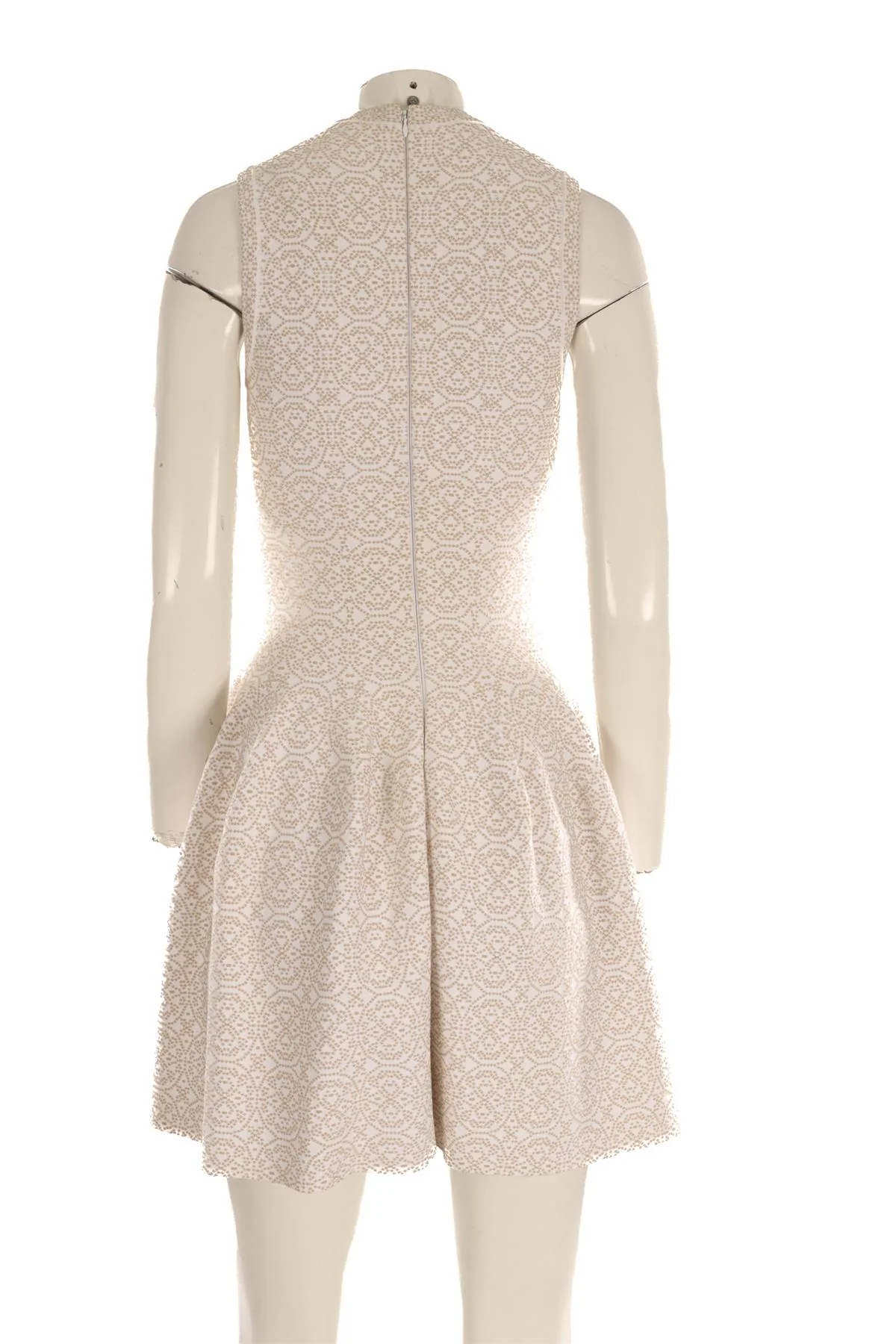 ALAÏA BEIGE KNIT MINI DRESS FR 42 UK 14 - Image 4