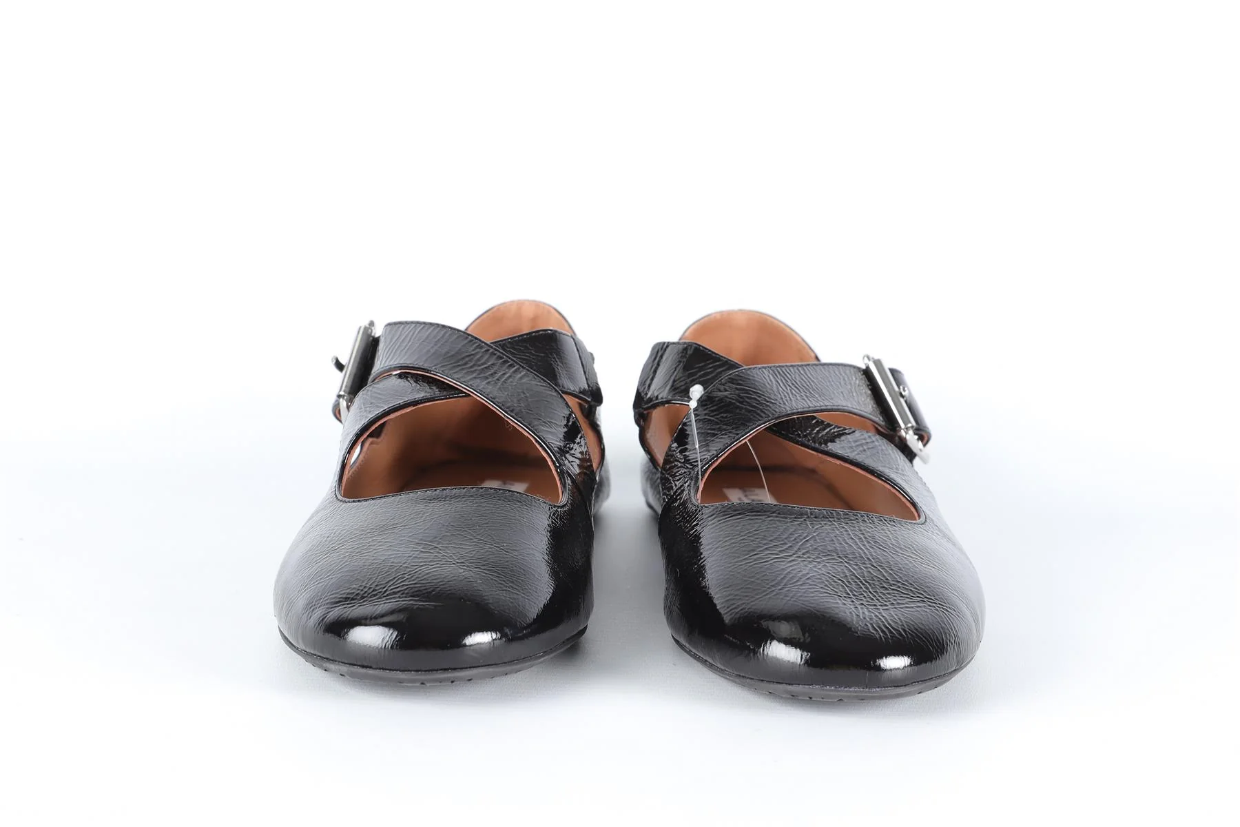 ALAÏA BLACK CRISS CROSS LEATHER BALLET FLATS EU 38 UK 5 US 8 - Image 3