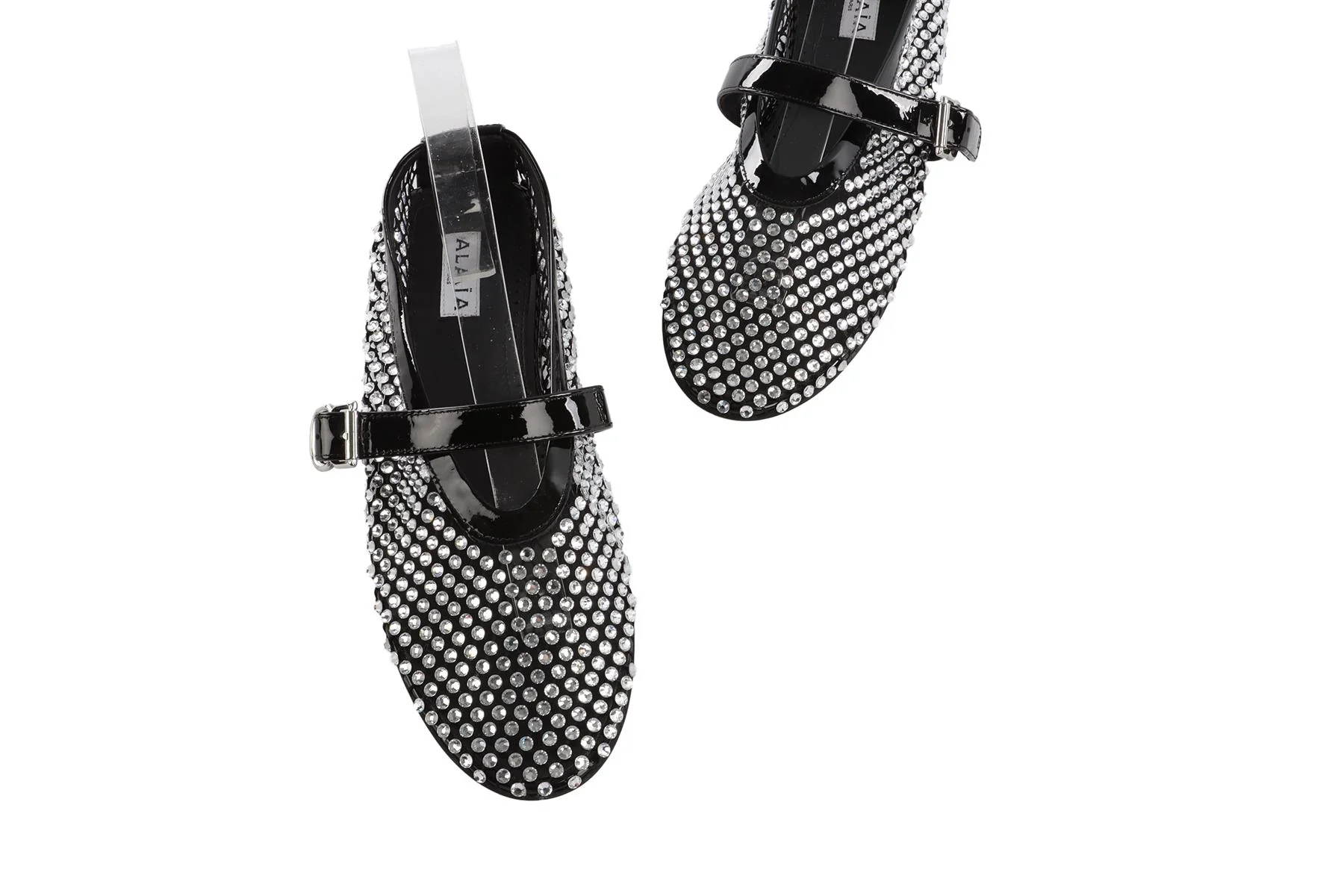 ALAÏA BLACK CRYSTAL AND MESH BALLET FLATS EU 38.5 UK 5.5 US 8.5 - Image 4