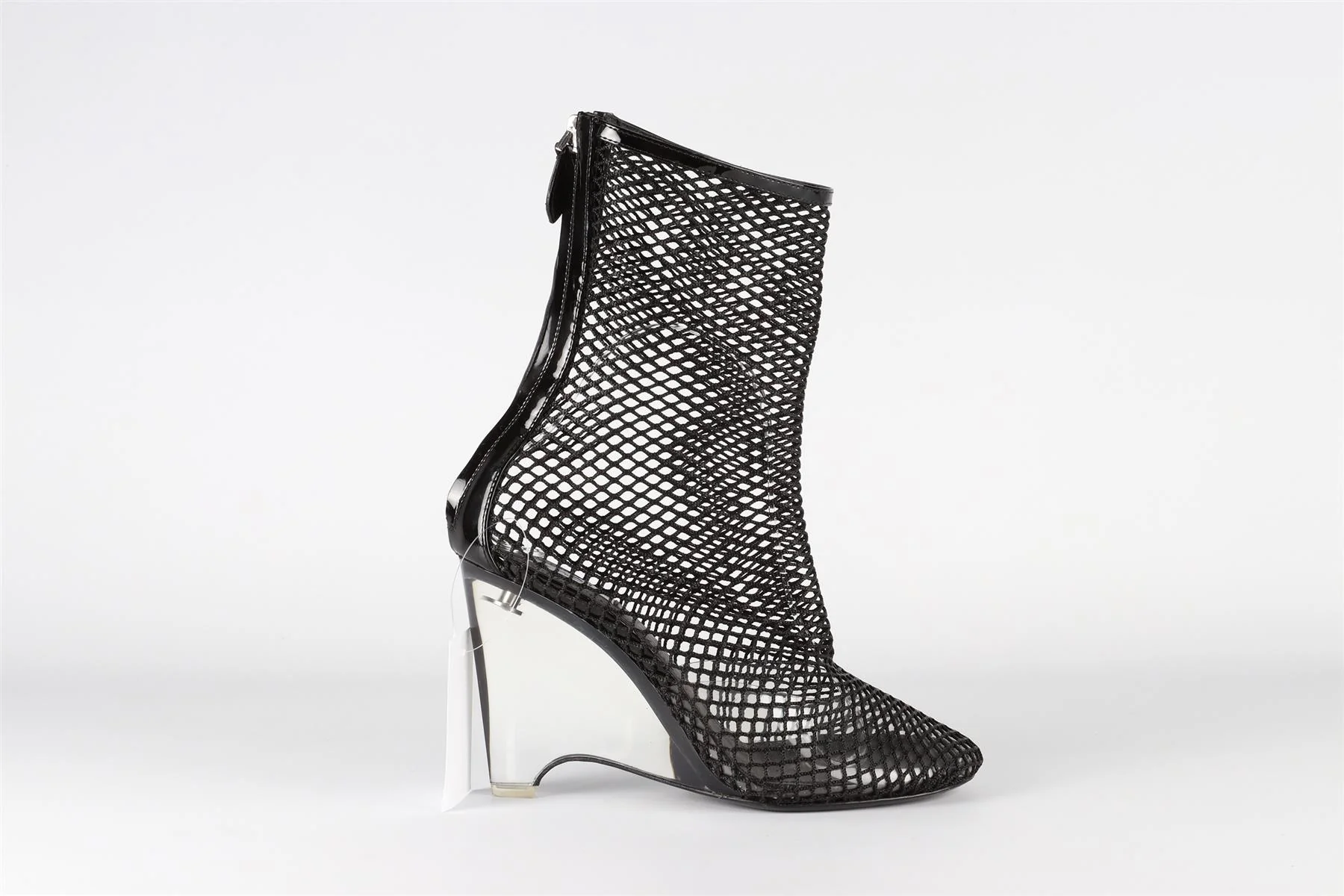 ALAÏA BLACK LA CAGE MESH WEDGE ANKLE BOOTS EU 38 UK 5 US 8 - Image 2