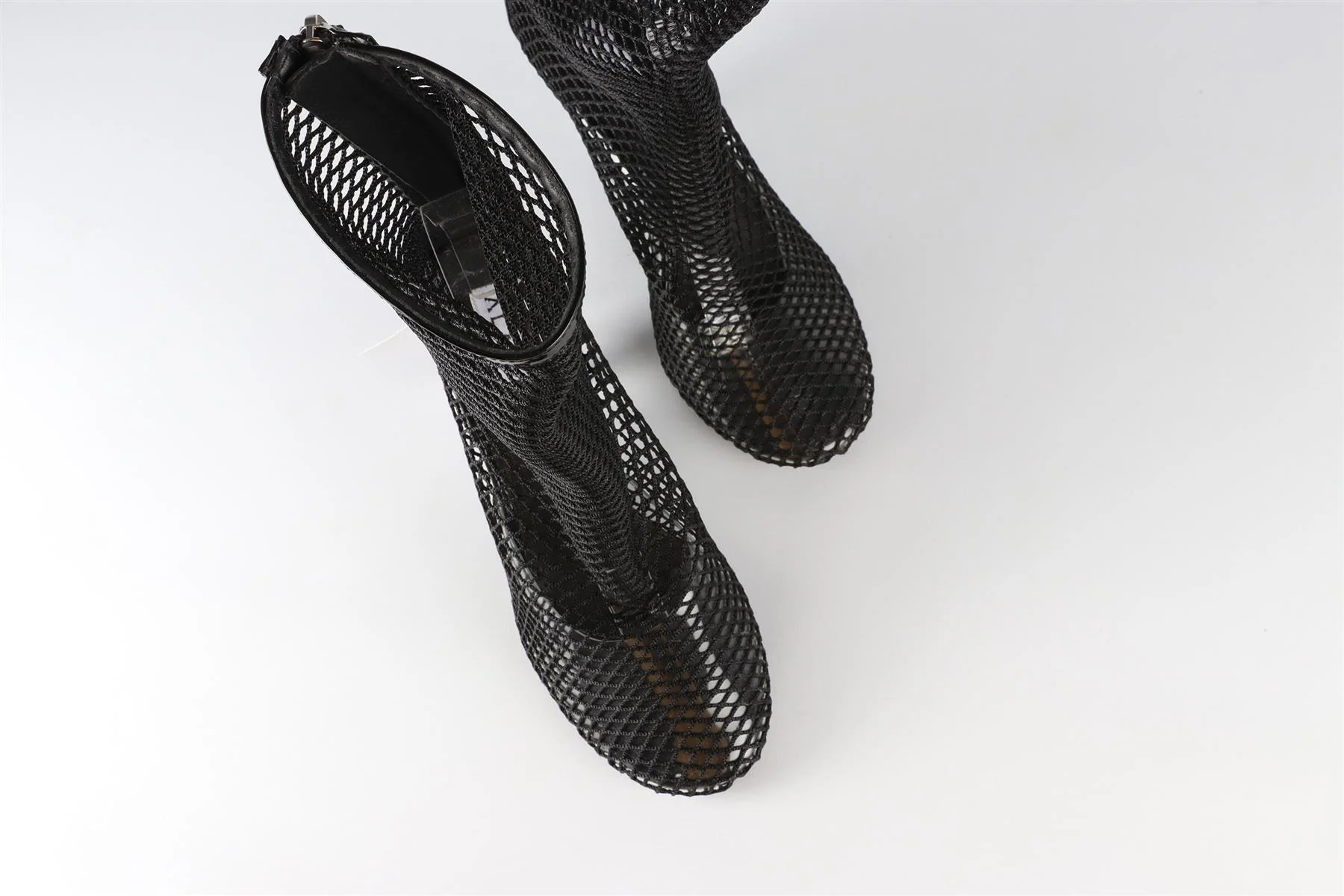 ALAÏA BLACK LA CAGE MESH WEDGE ANKLE BOOTS EU 38 UK 5 US 8 - Image 4
