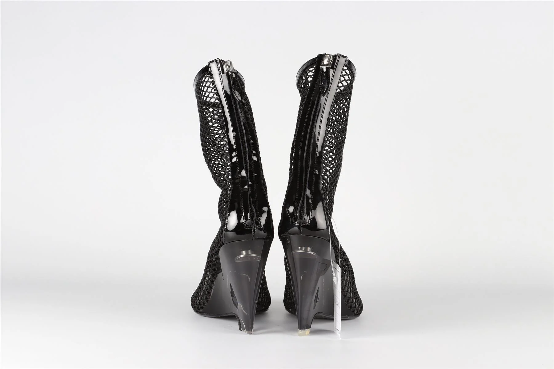 ALAÏA BLACK LA CAGE MESH WEDGE ANKLE BOOTS EU 38 UK 5 US 8 - Image 5