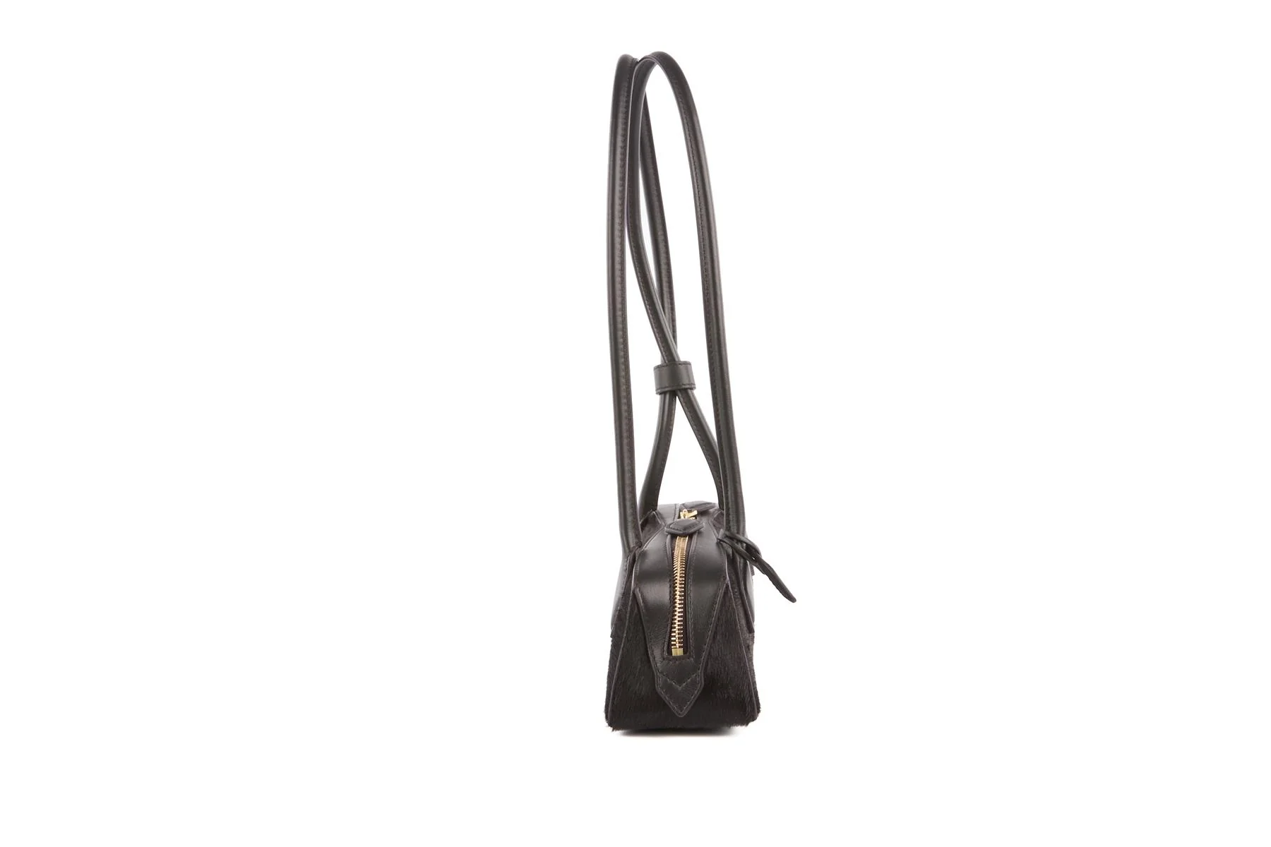 ALAÏA BLACK LE TECKEL SMALL CALF HAIR SHOULDER BAG - Image 4