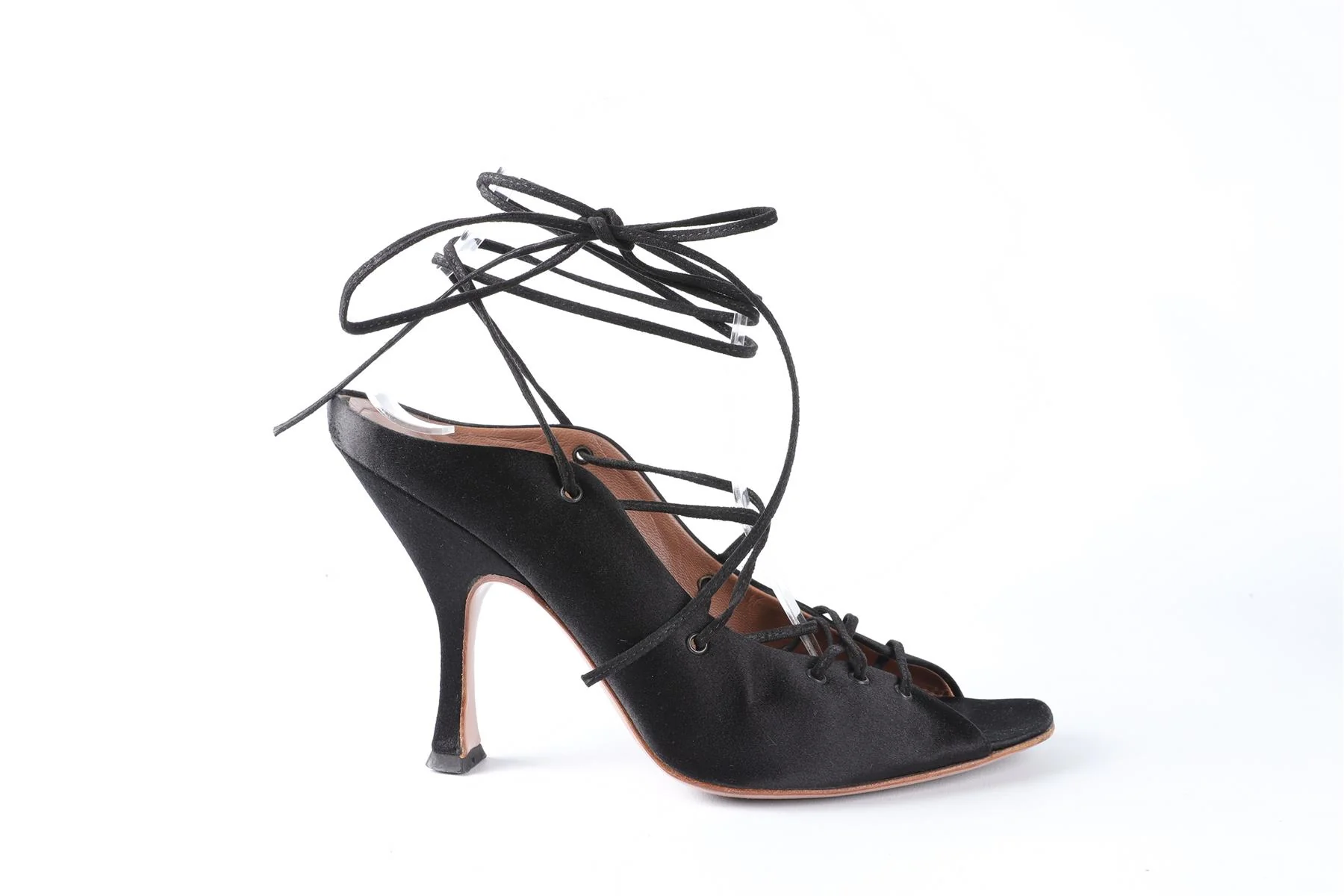 ALAÏA BLACK SATIN SANDALS EU 37 UK 4 US 7 - Image 2