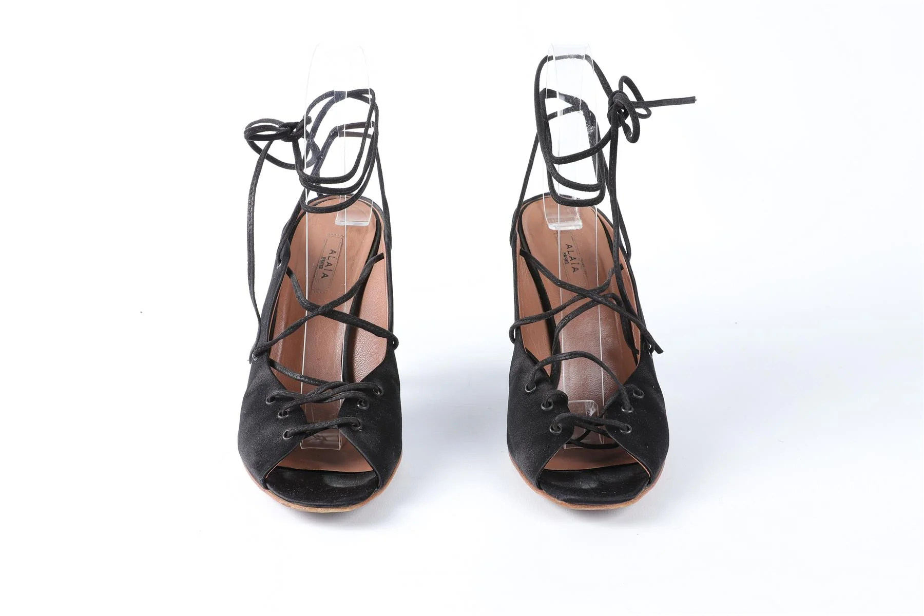 ALAÏA BLACK SATIN SANDALS EU 37 UK 4 US 7 - Image 3