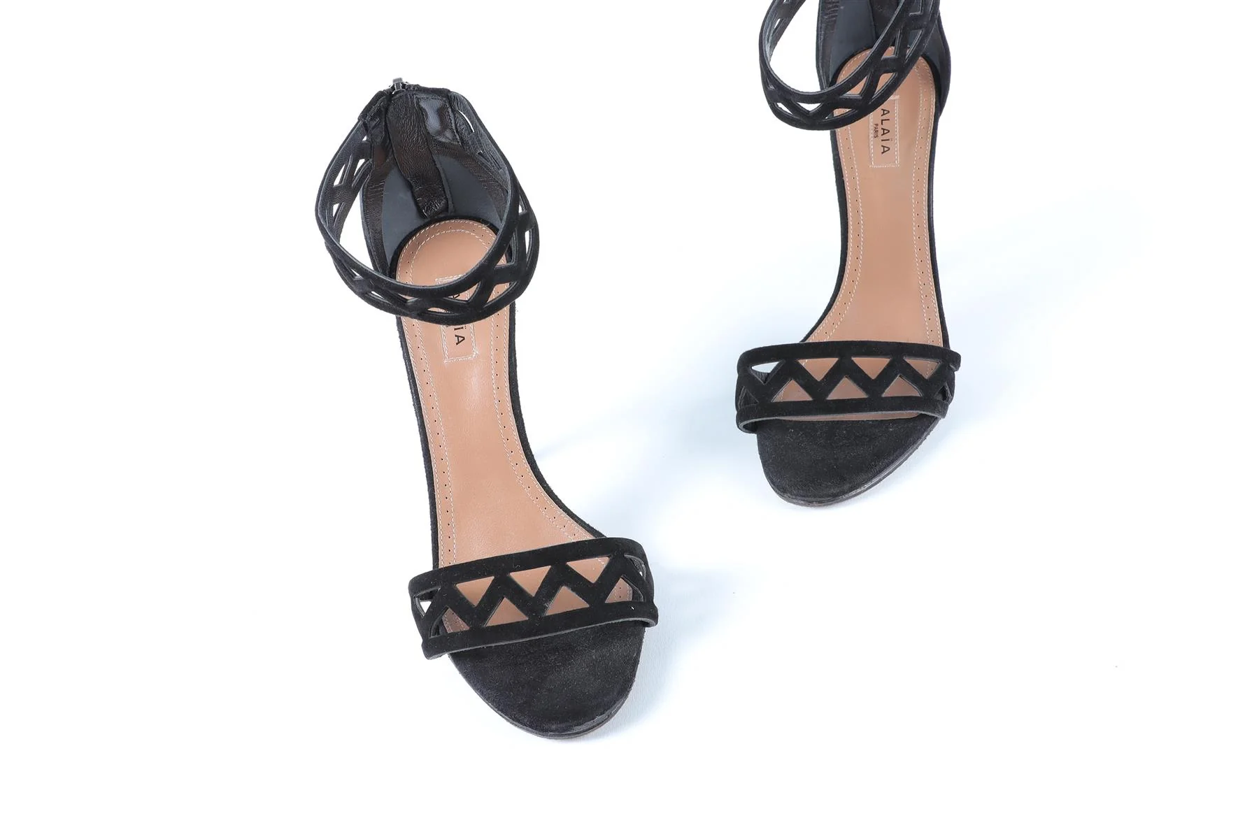 ALAÏA BLACK SUEDE SANDALS EU 35.5 UK 2.5 US 5.5 - Image 4