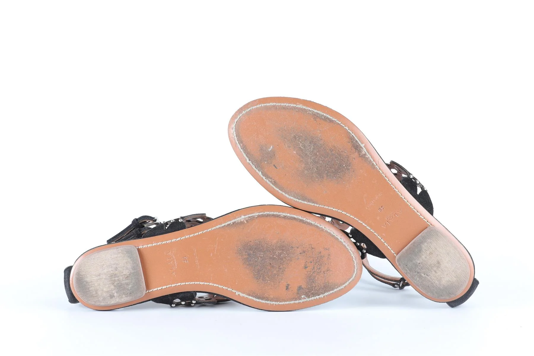 ALAÏA BLACK SUEDE SANDALS EU 38 UK 5 US 8 - Image 6