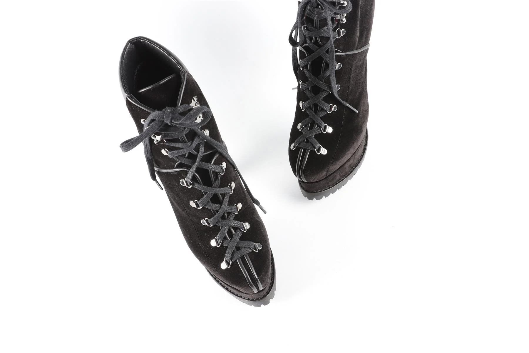 ALAÏA BLACK VELVET ANKLE BOOTS EU 38 UK 5 US 8 - Image 4