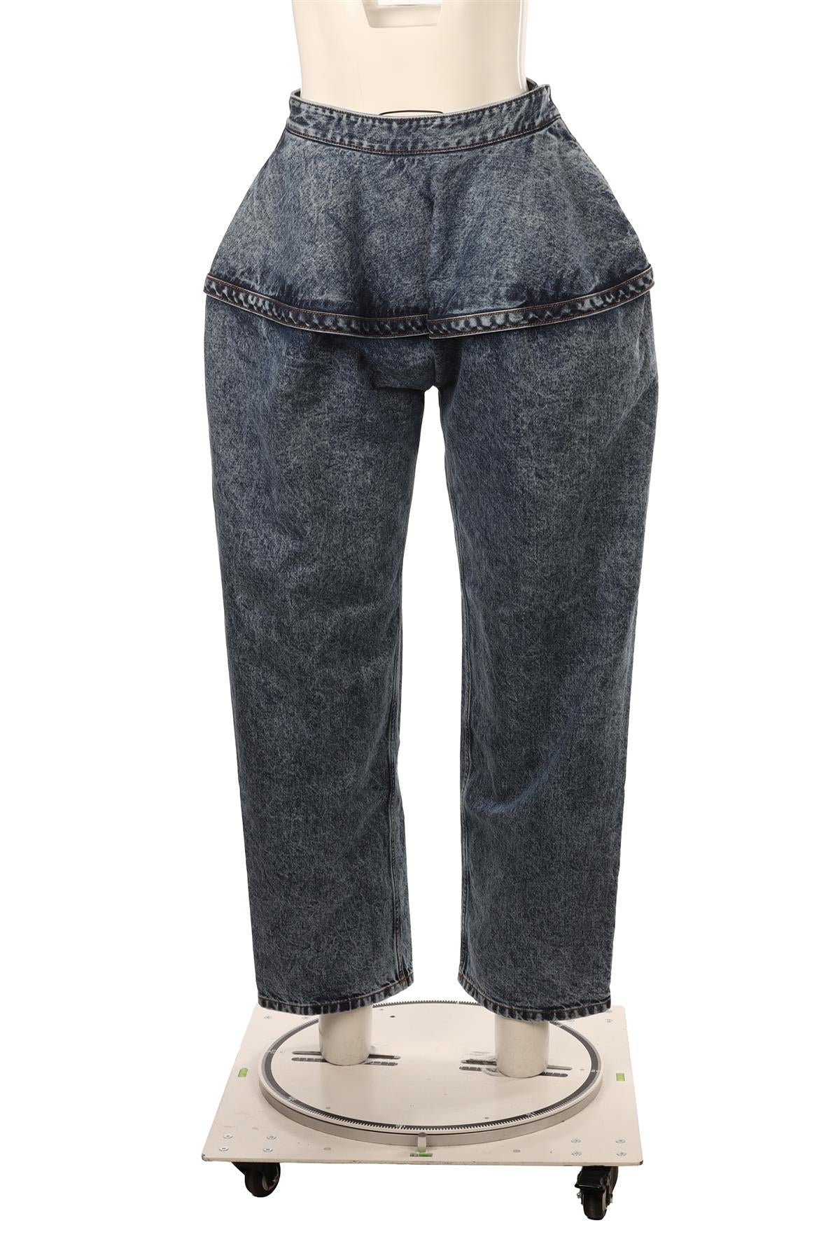 ALAÏA BLUE 2025 HIGH RISE WIDE LEG PANTS FR 34 UK 6 - Image 2