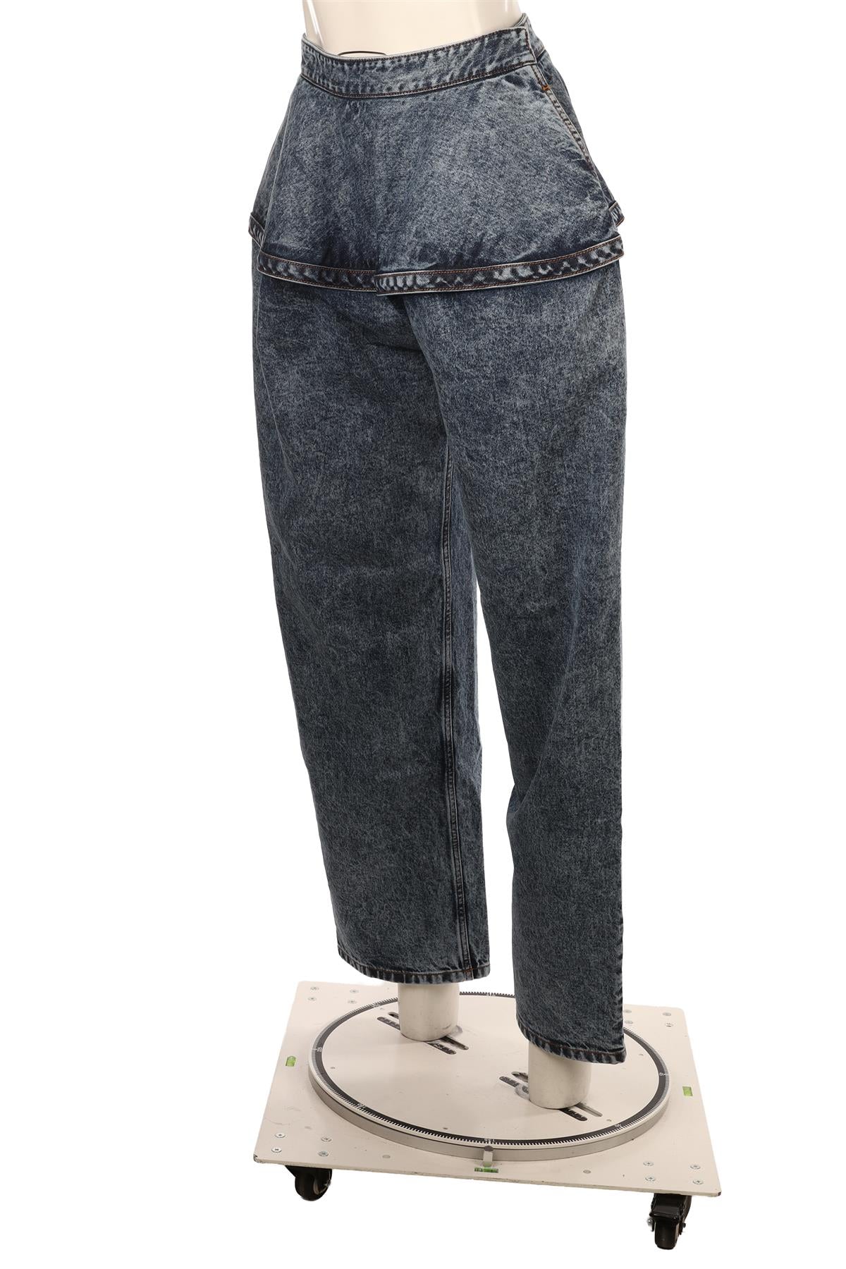 ALAÏA BLUE 2025 HIGH RISE WIDE LEG PANTS FR 34 UK 6 - Image 3