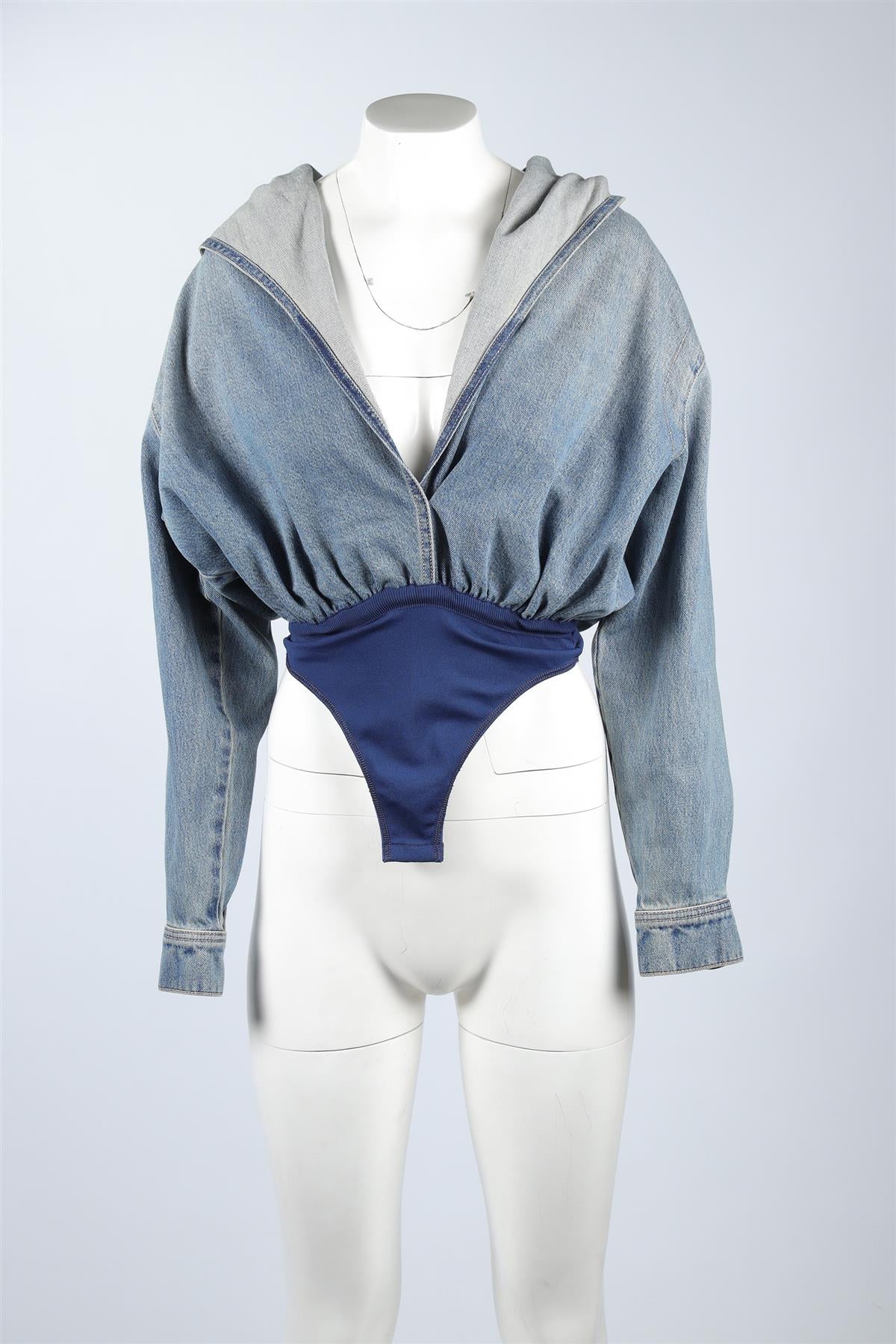 ALAÏA BLUE DEMIN BODYSUIT FR 36 UK 8 - Image 2