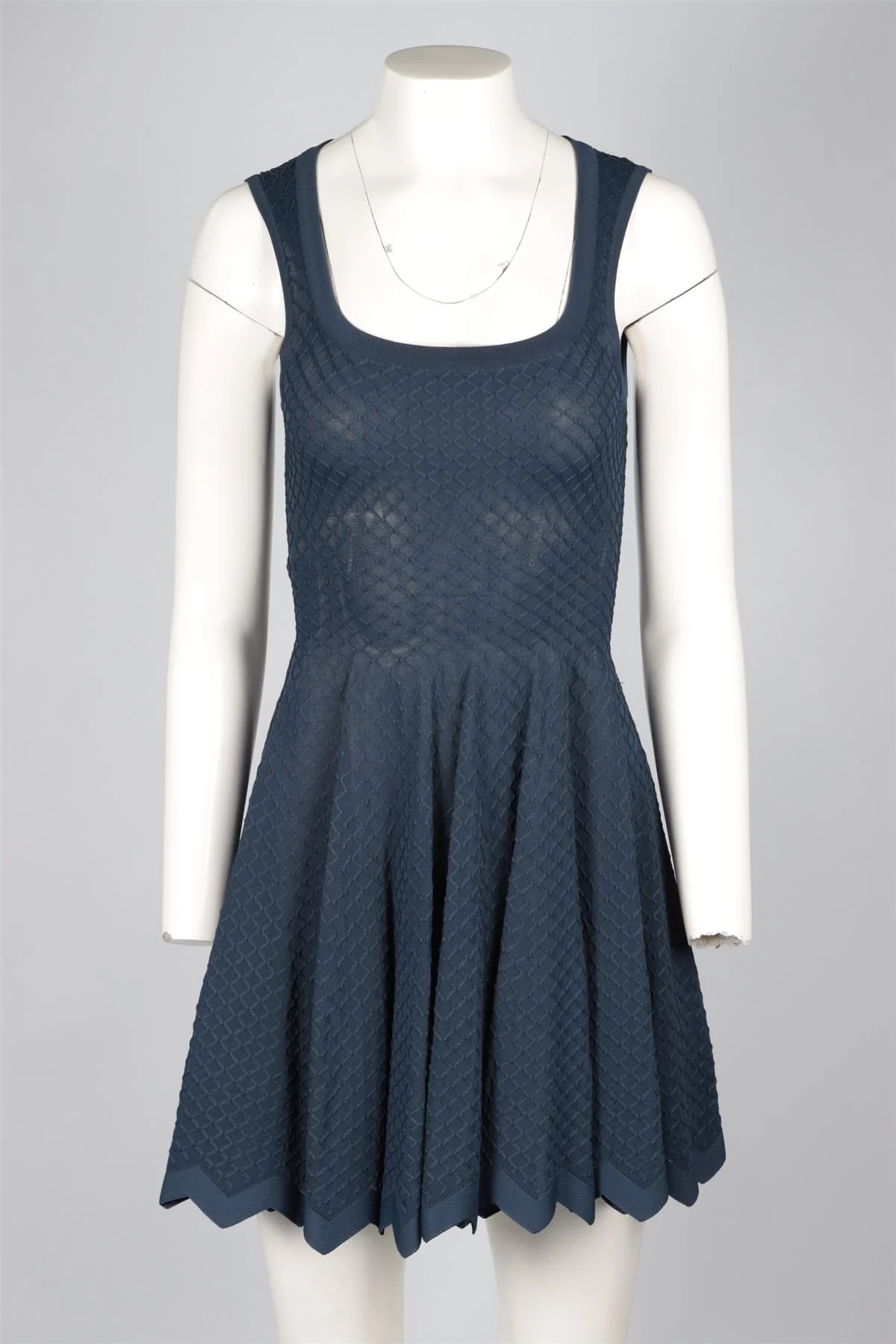 ALAÏA NAVY KNIT MINI DRESS FR 36 UK 8 - Image 2