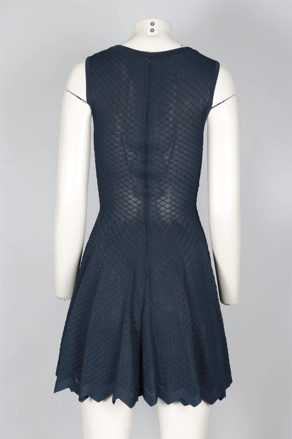 ALAÏA NAVY KNIT MINI DRESS FR 36 UK 8 - Image 4