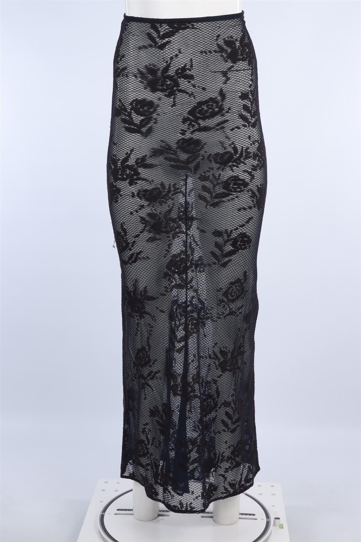 ALAÏA NAVY LACE MAXI SKIRT FR 36 UK 8 - Image 2