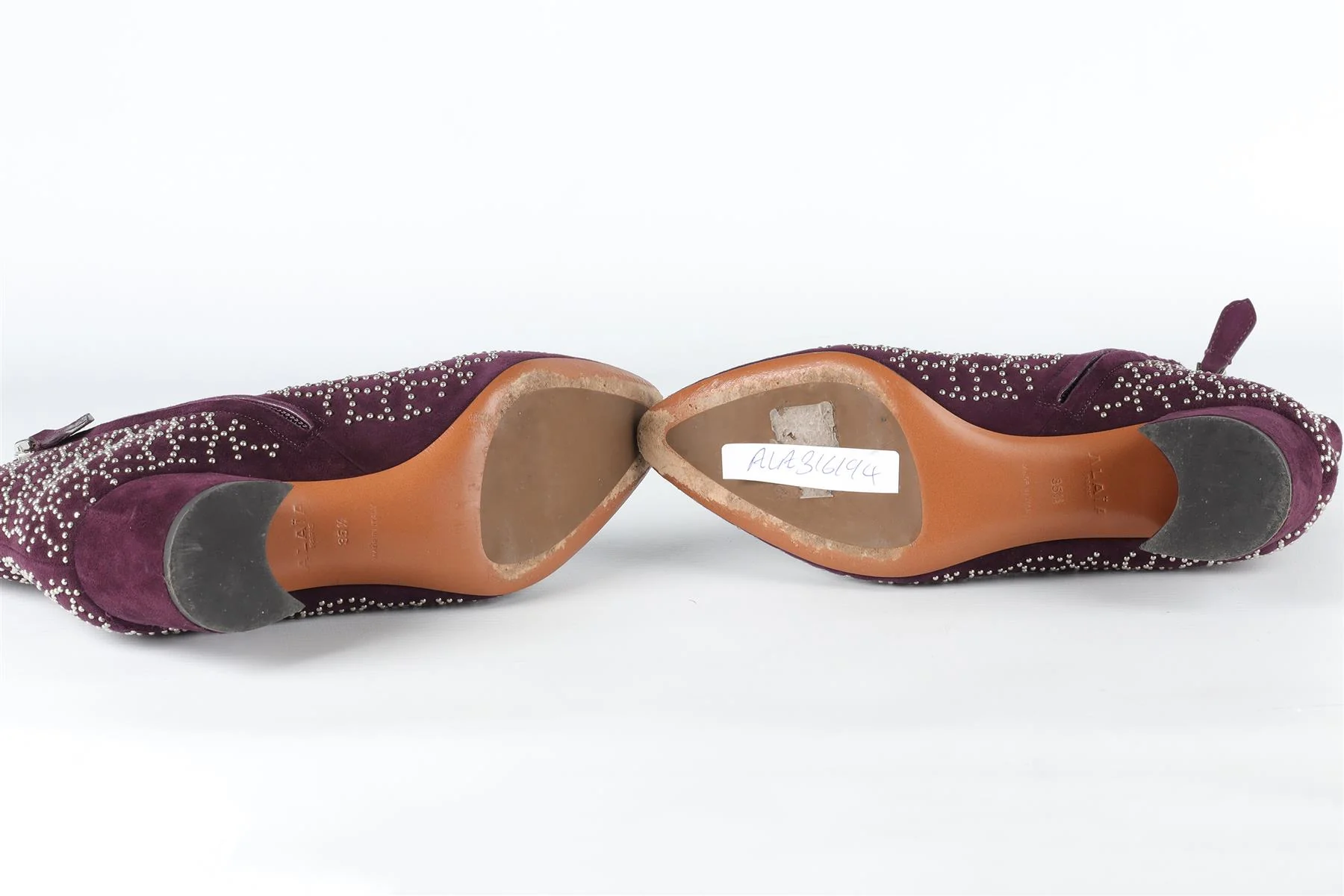 ALAÏA PURPLE SUEDE ANKLE BOOTS EU 35.5 UK 2.5 US 5.5 - Image 6
