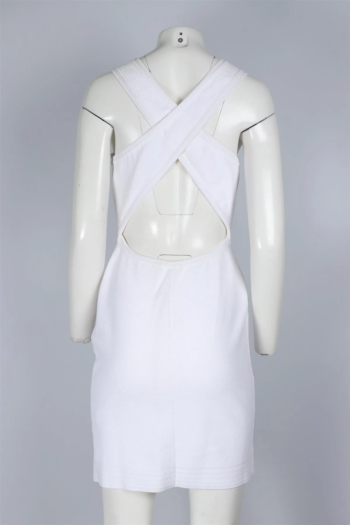 ALAIA WHITE KNIT MINI DRESS FR 42 UK 14 - Image 4