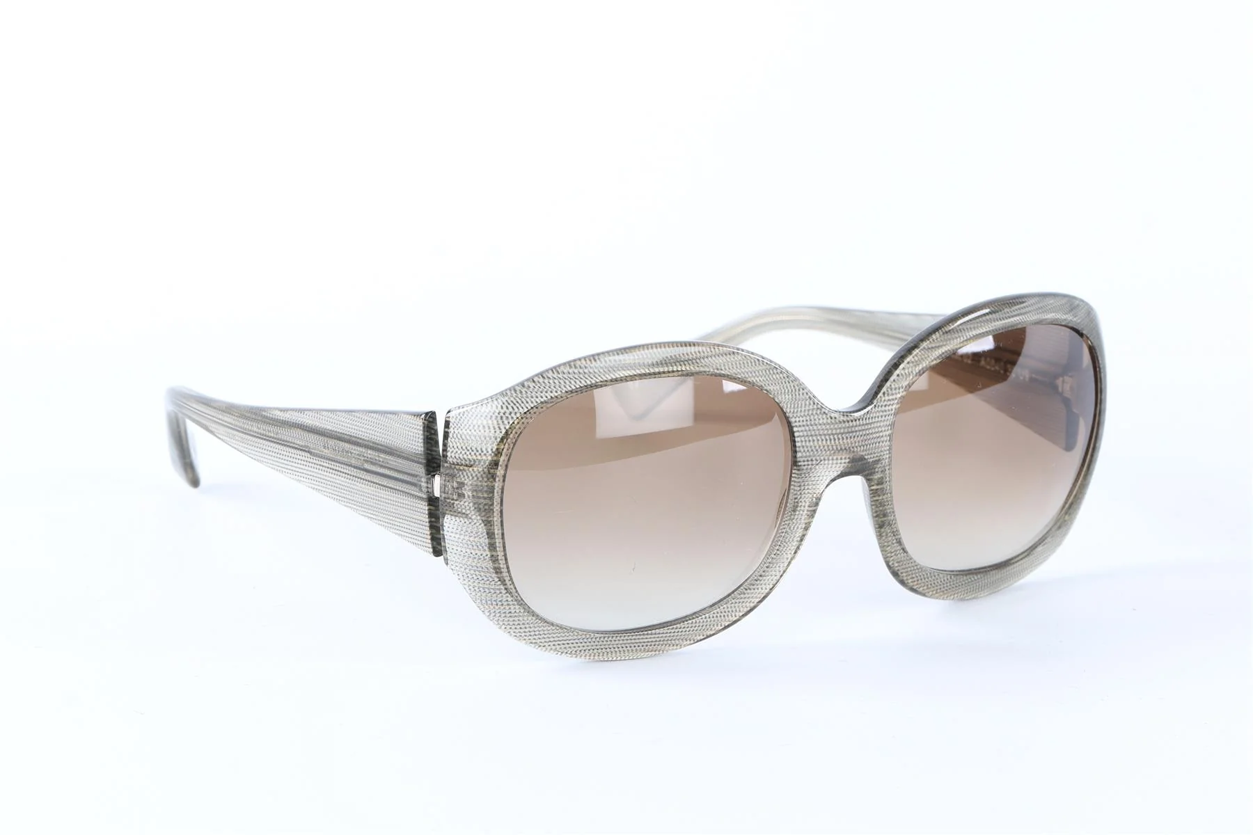 ALAIN MIKLI BEIGE OVAL FRAME ACETATE SUNGLASSES - Image 2