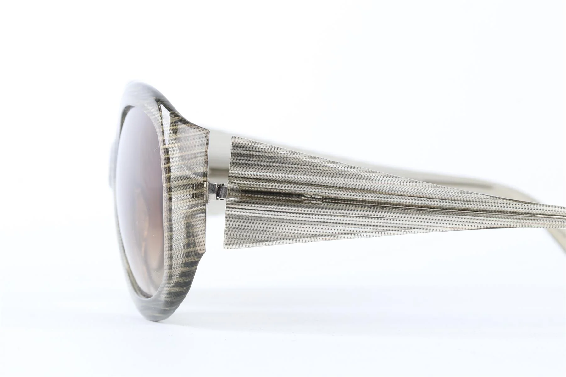 ALAIN MIKLI BEIGE OVAL FRAME ACETATE SUNGLASSES - Image 5