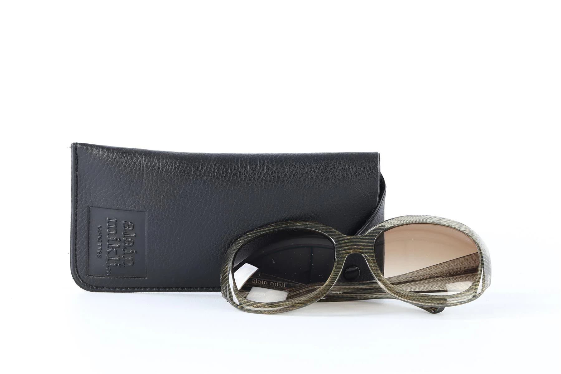 ALAIN MIKLI BEIGE OVAL FRAME ACETATE SUNGLASSES - Image 7