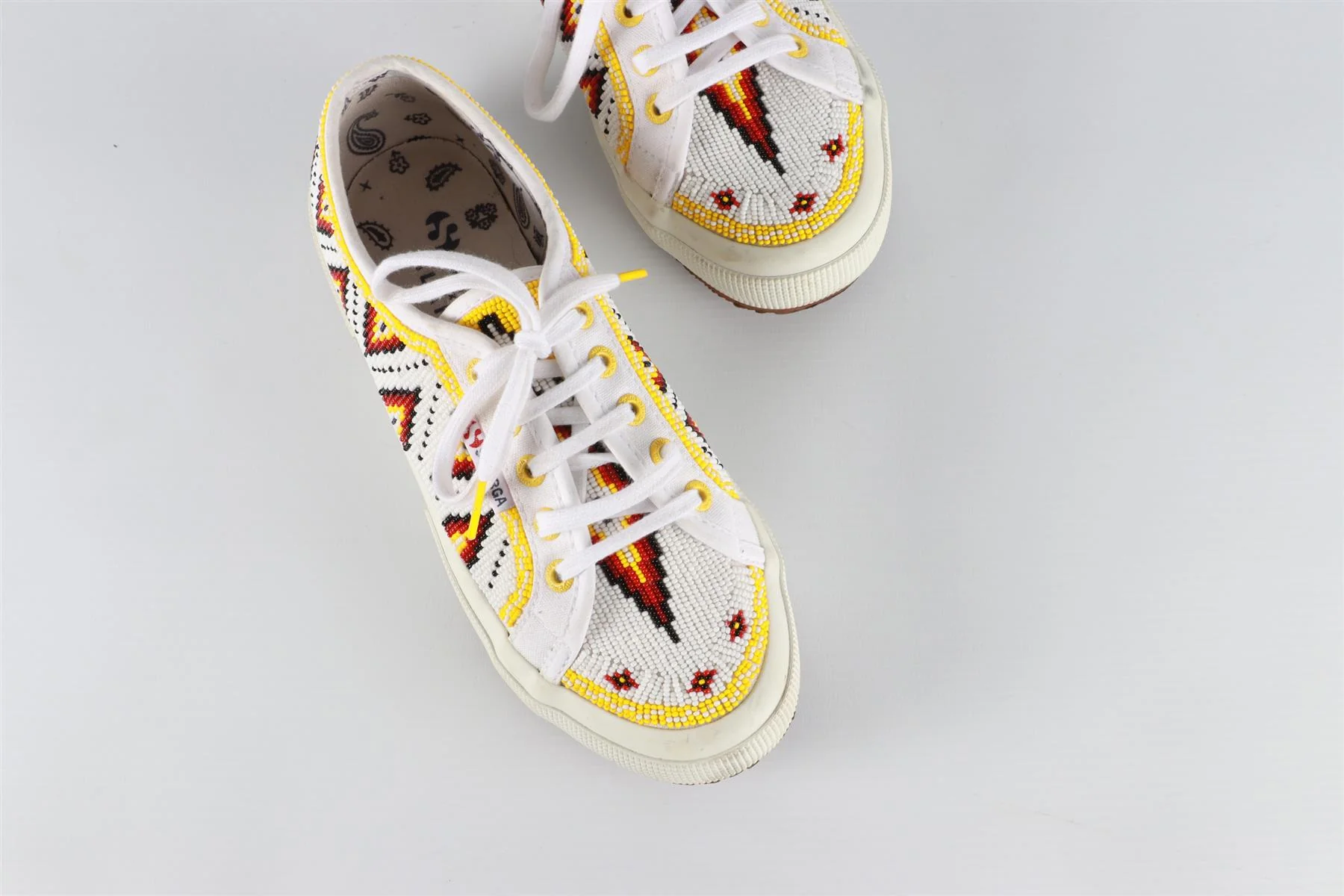 ALANUI + SUPERGA MULTICOLOUR BEAD SNEAKERS EU 38 UK 5 US 6 - Image 4