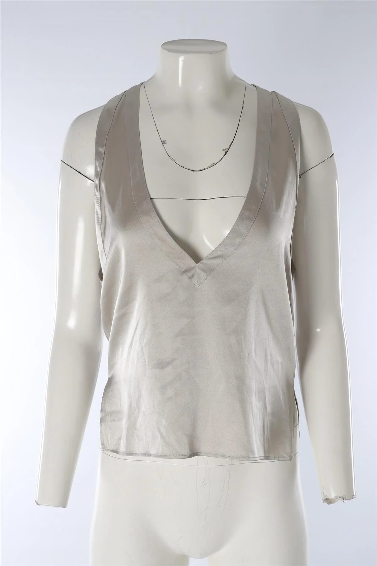ALASDAIR TAUPE SILK TOP US 0 UK 4 - Image 2