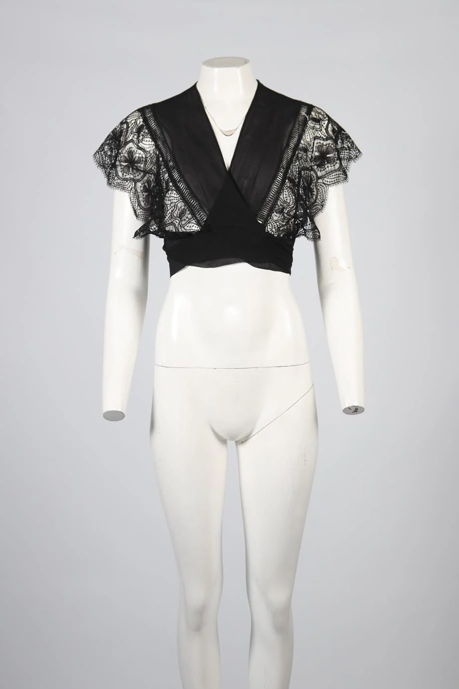 ALBERTA FERRETTI CROPPED LACE AND SILK TOP MEDIUM - Image 2